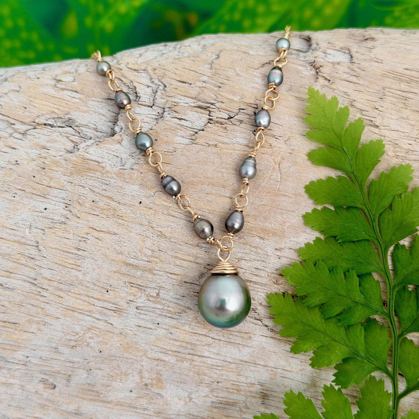 Tahitian Pearl & Keshi Necklace – Elegant Handmade Jewelry • Unique gold filled gift