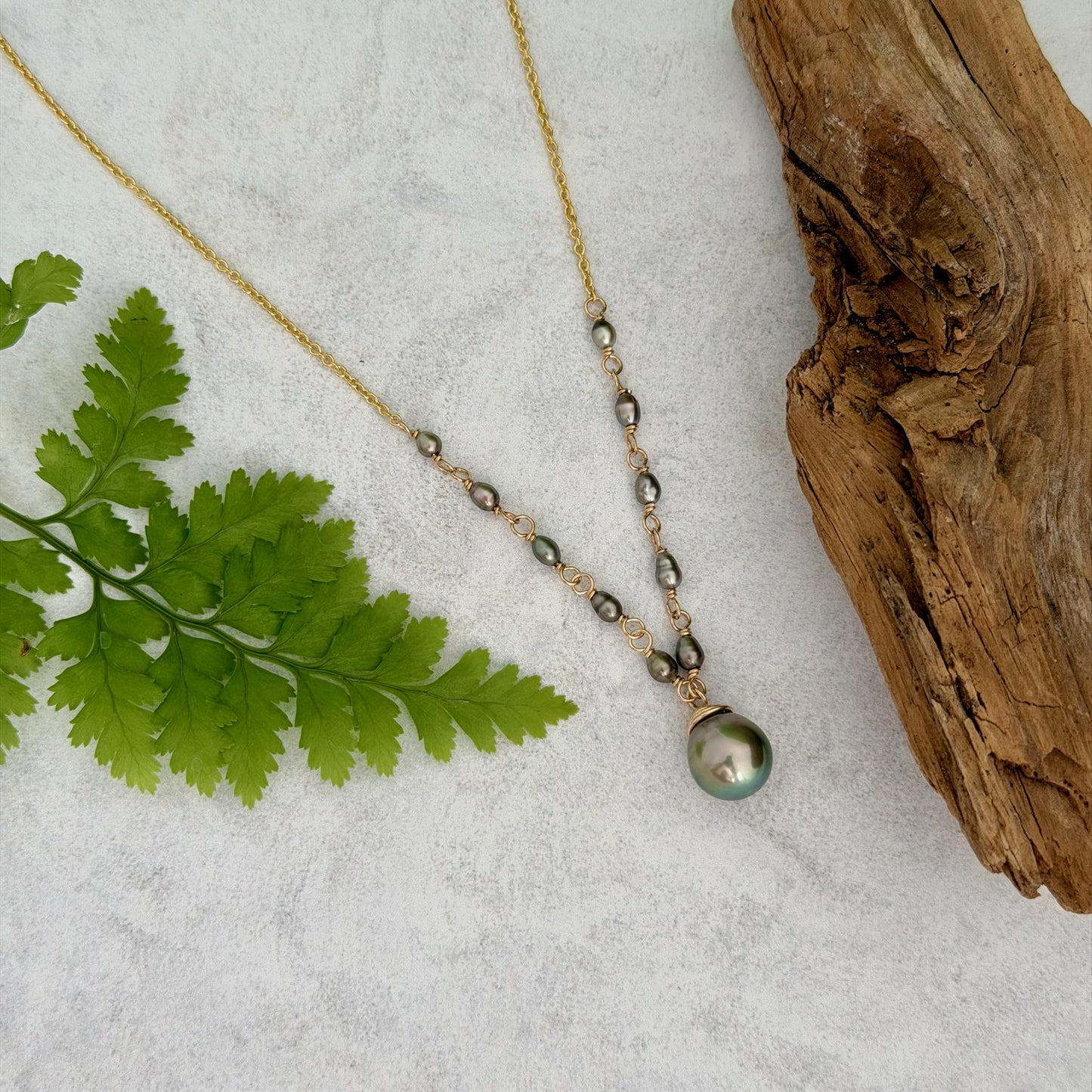 Tahitian Pearl & Keshi Necklace – Elegant Handmade Jewelry • Unique gold filled gift