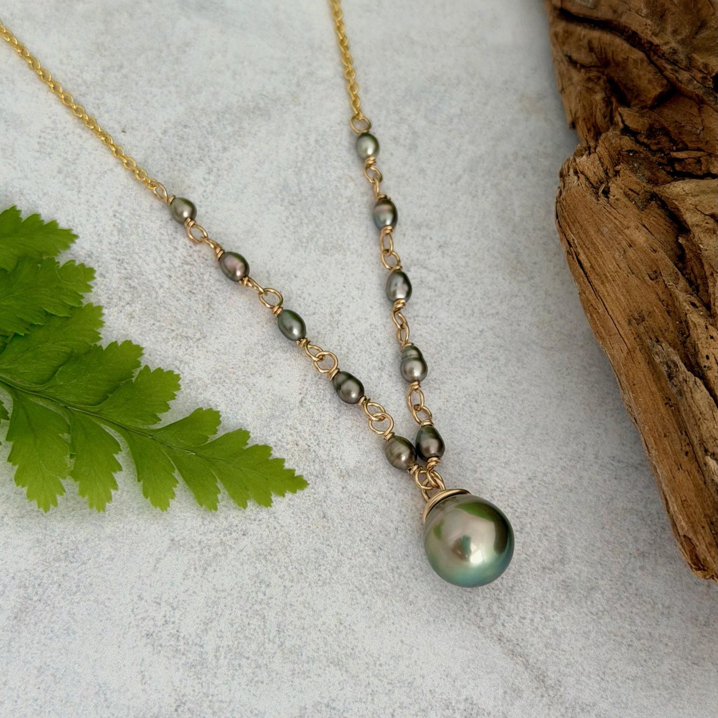 Tahitian Pearl & Keshi Necklace – Elegant Handmade Jewelry • Unique gold filled gift