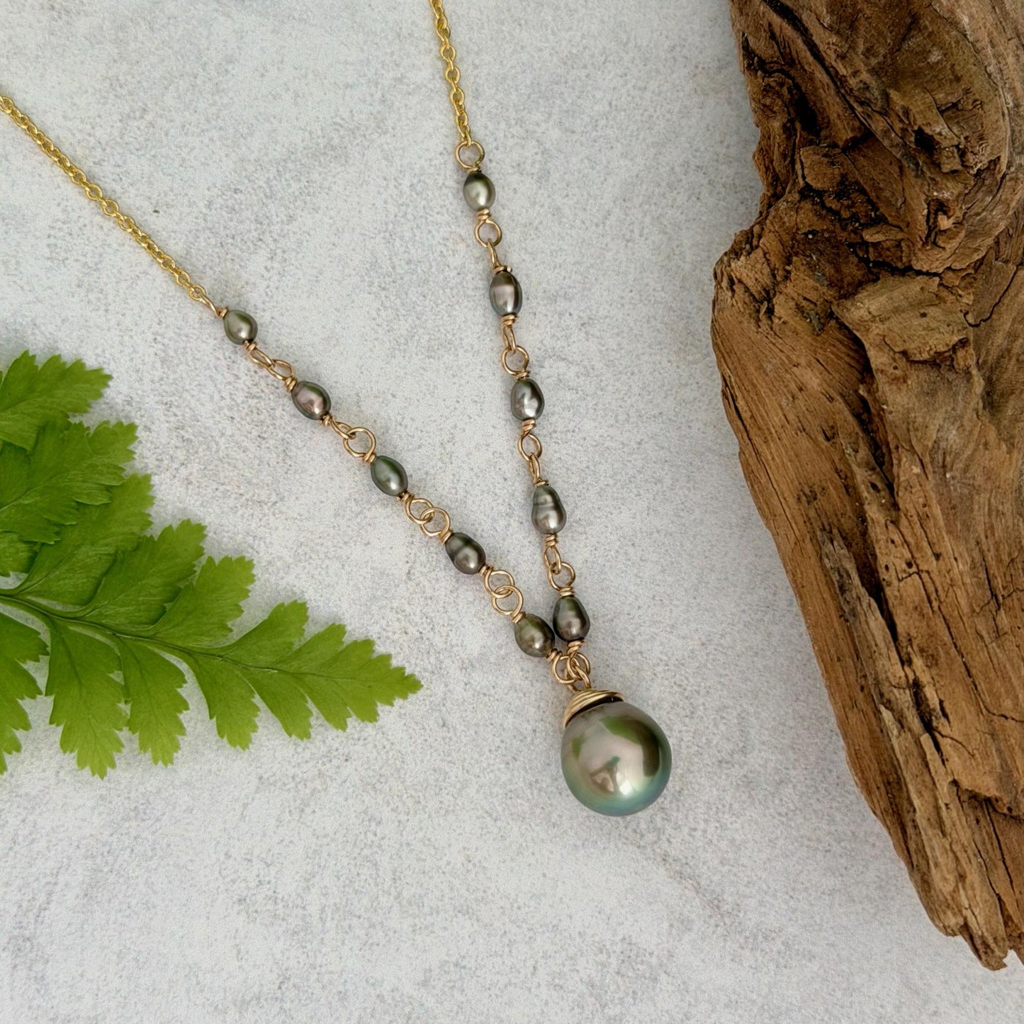 Tahitian Pearl & Keshi Necklace – Elegant Handmade Jewelry • Unique gold filled gift
