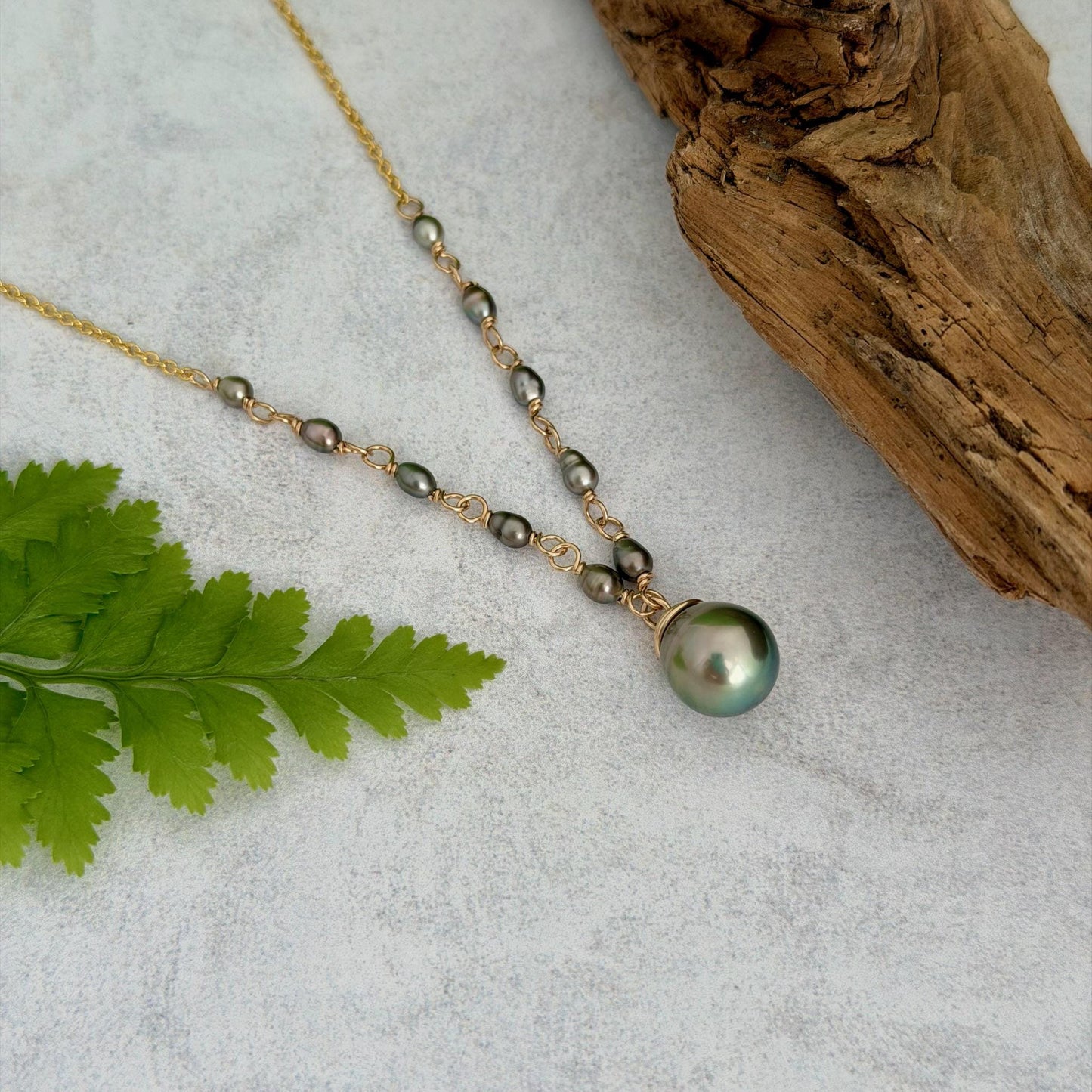 Tahitian Pearl & Keshi Necklace – Elegant Handmade Jewelry • Unique gold filled gift