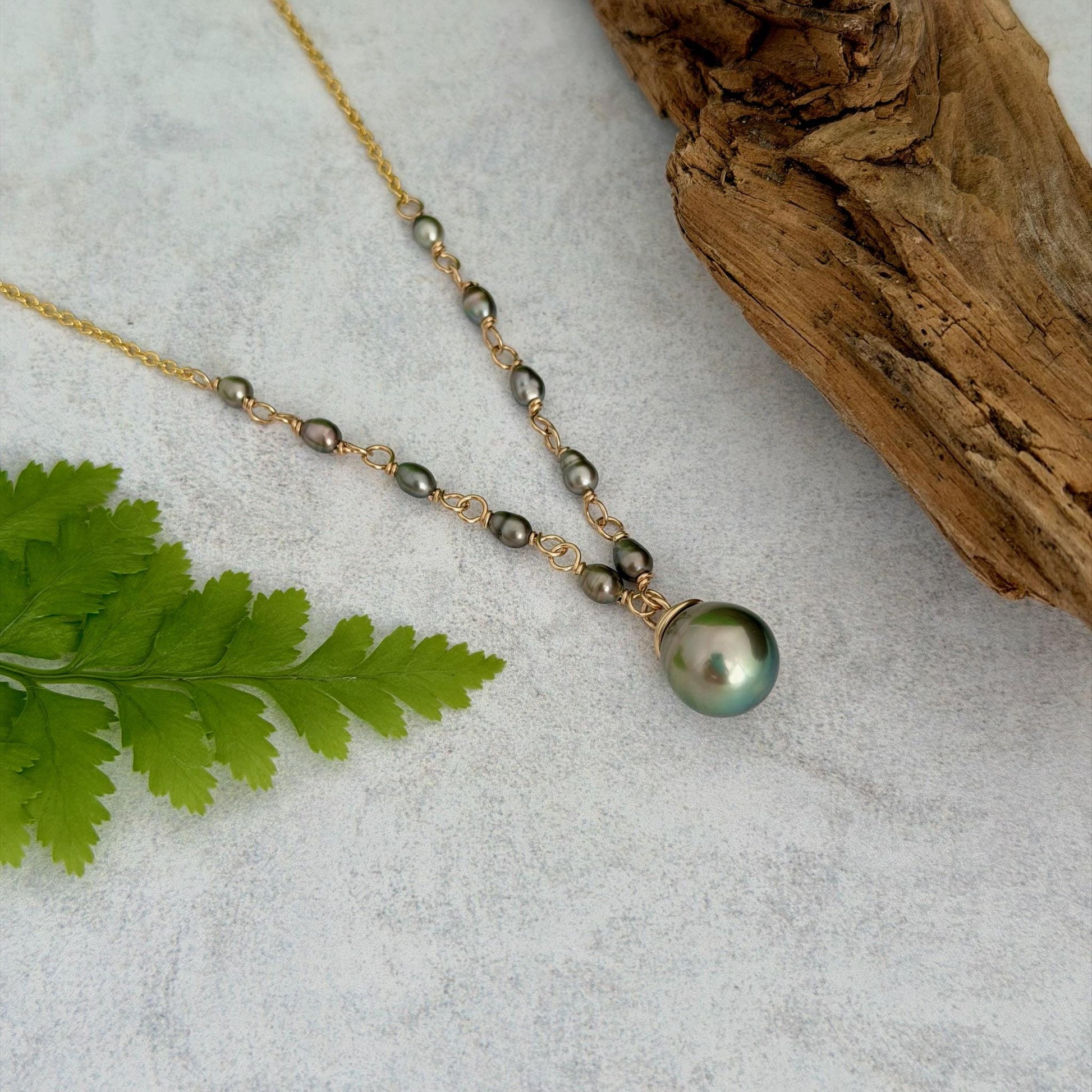 Tahitian Pearl & Keshi Necklace – Elegant Handmade Jewelry • Unique gold filled gift