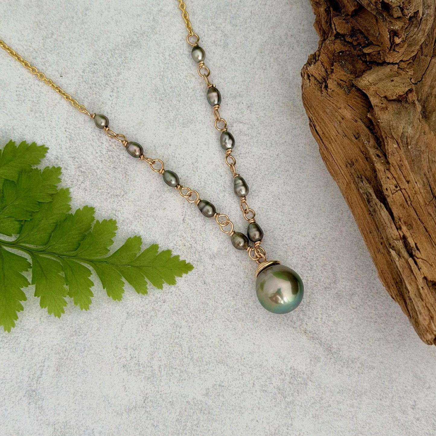 Tahitian Pearl & Keshi Necklace – Elegant Handmade Jewelry • Unique gold filled gift