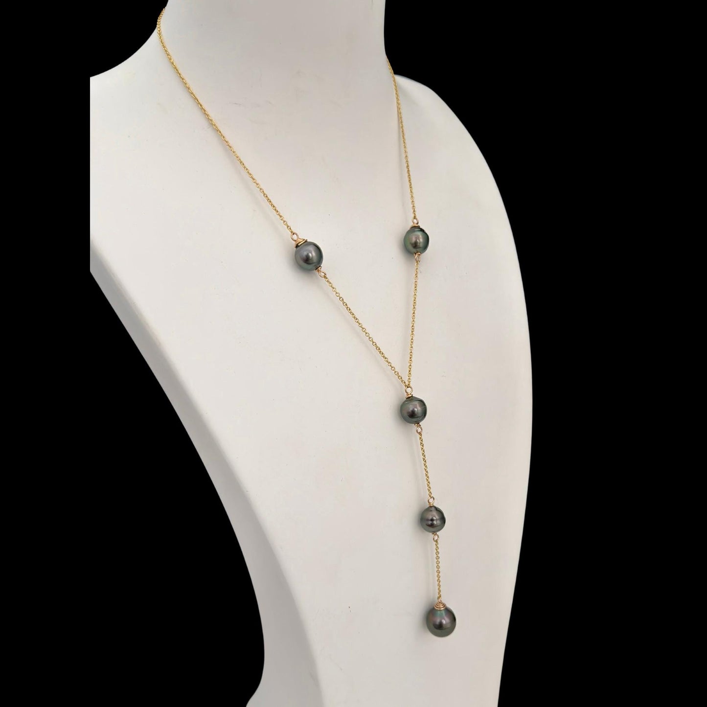Tahitian Pearl Long Necklace: gold filled Y jewelry