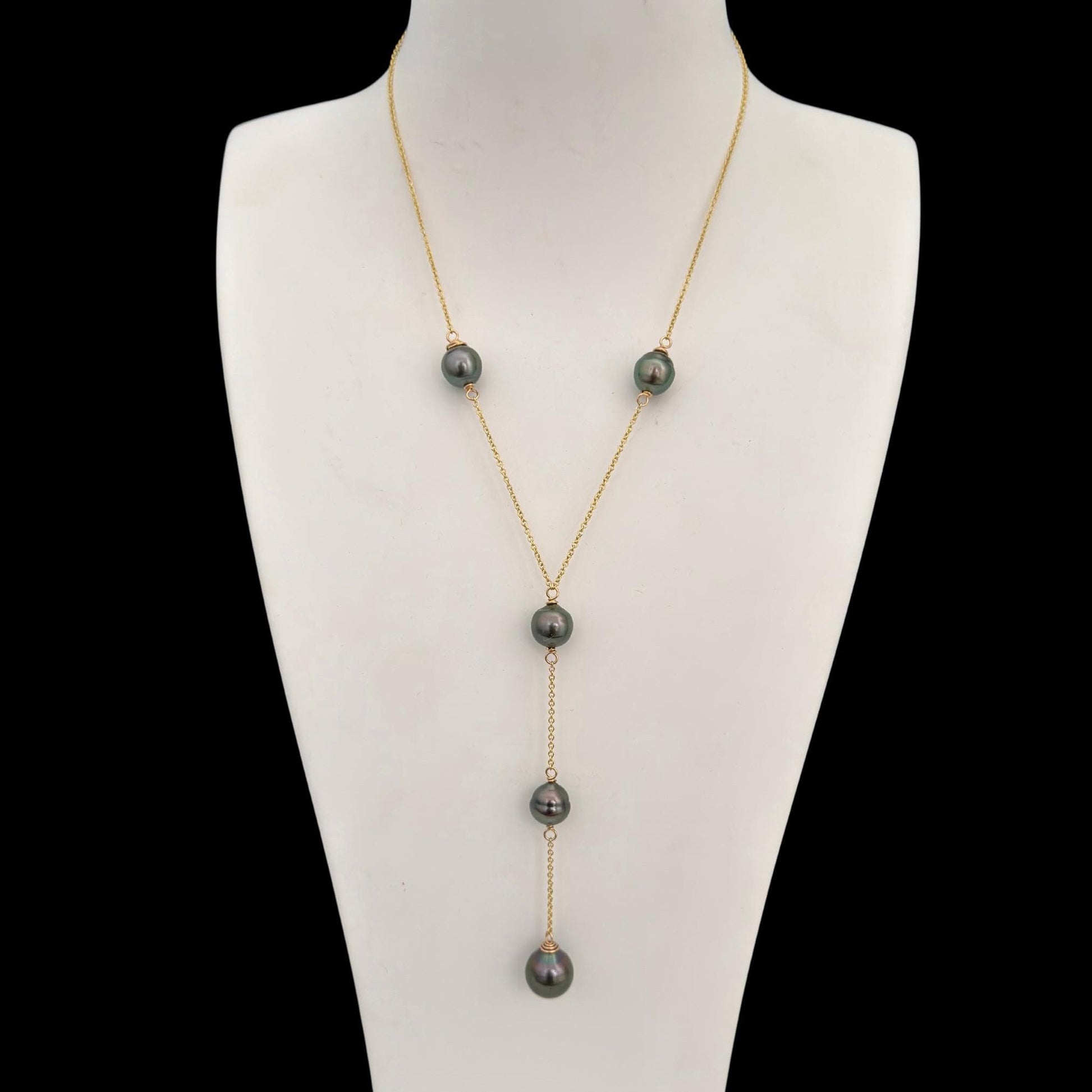 Tahitian Pearl Long Necklace: gold filled Y jewelry