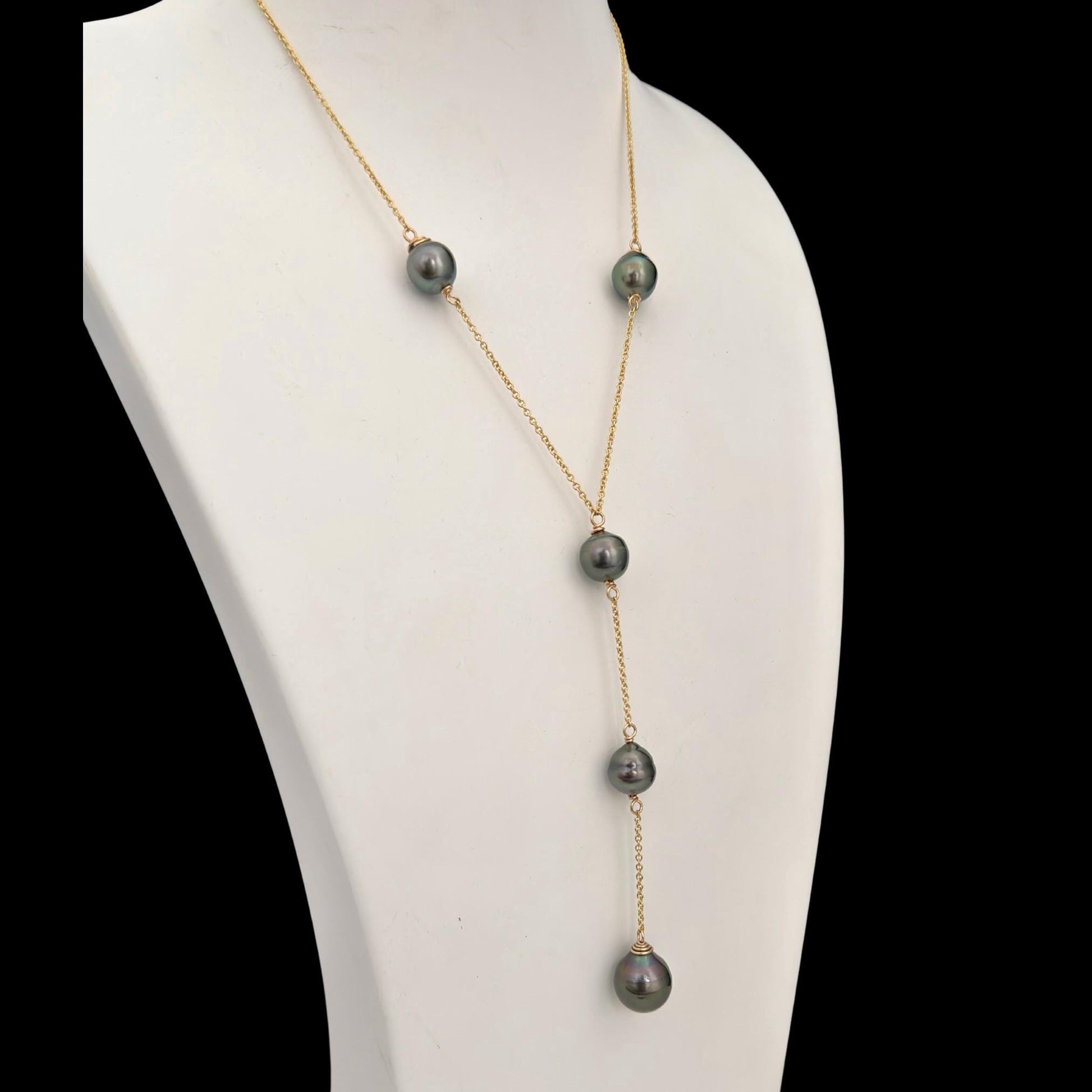 Tahitian Pearl Long Necklace: gold filled Y jewelry