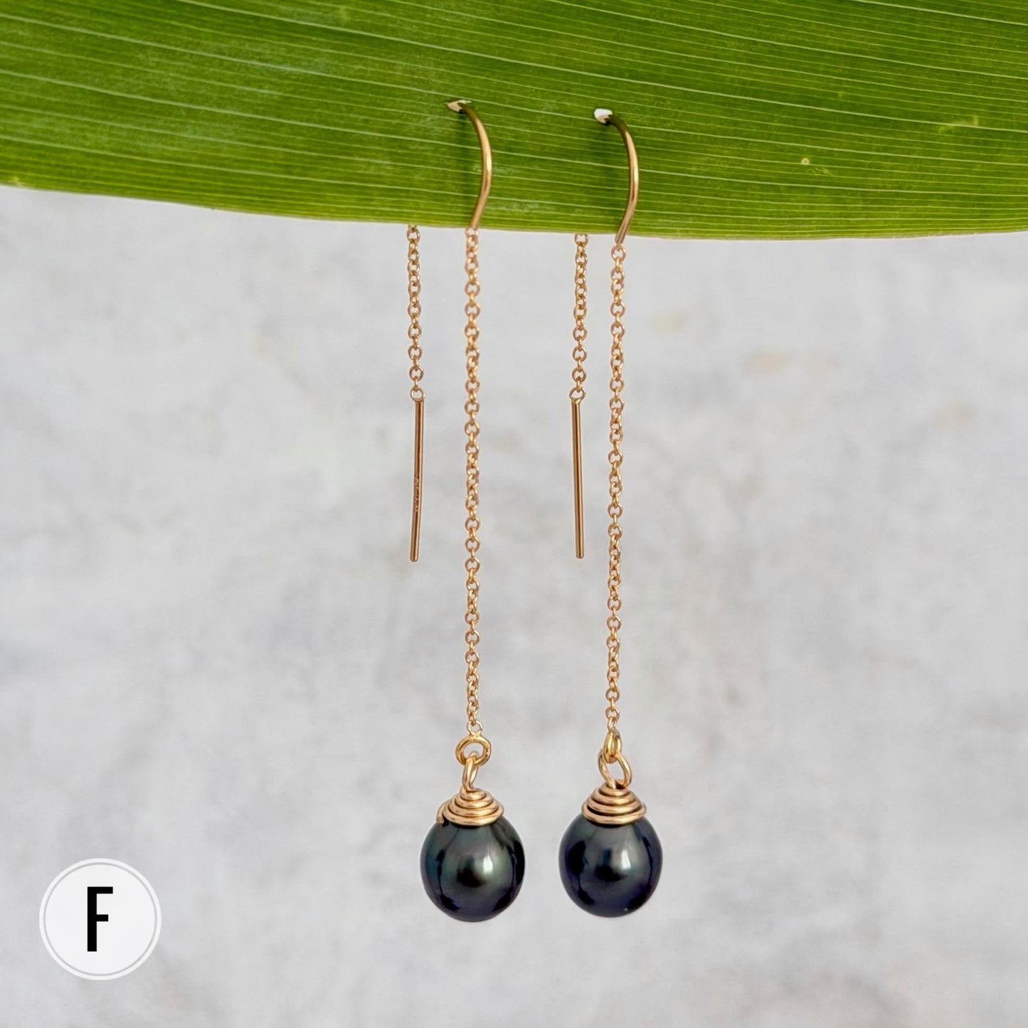 Tahitian Pearl Threader Earrings: 14k Gold Filled Dangle Jewelry