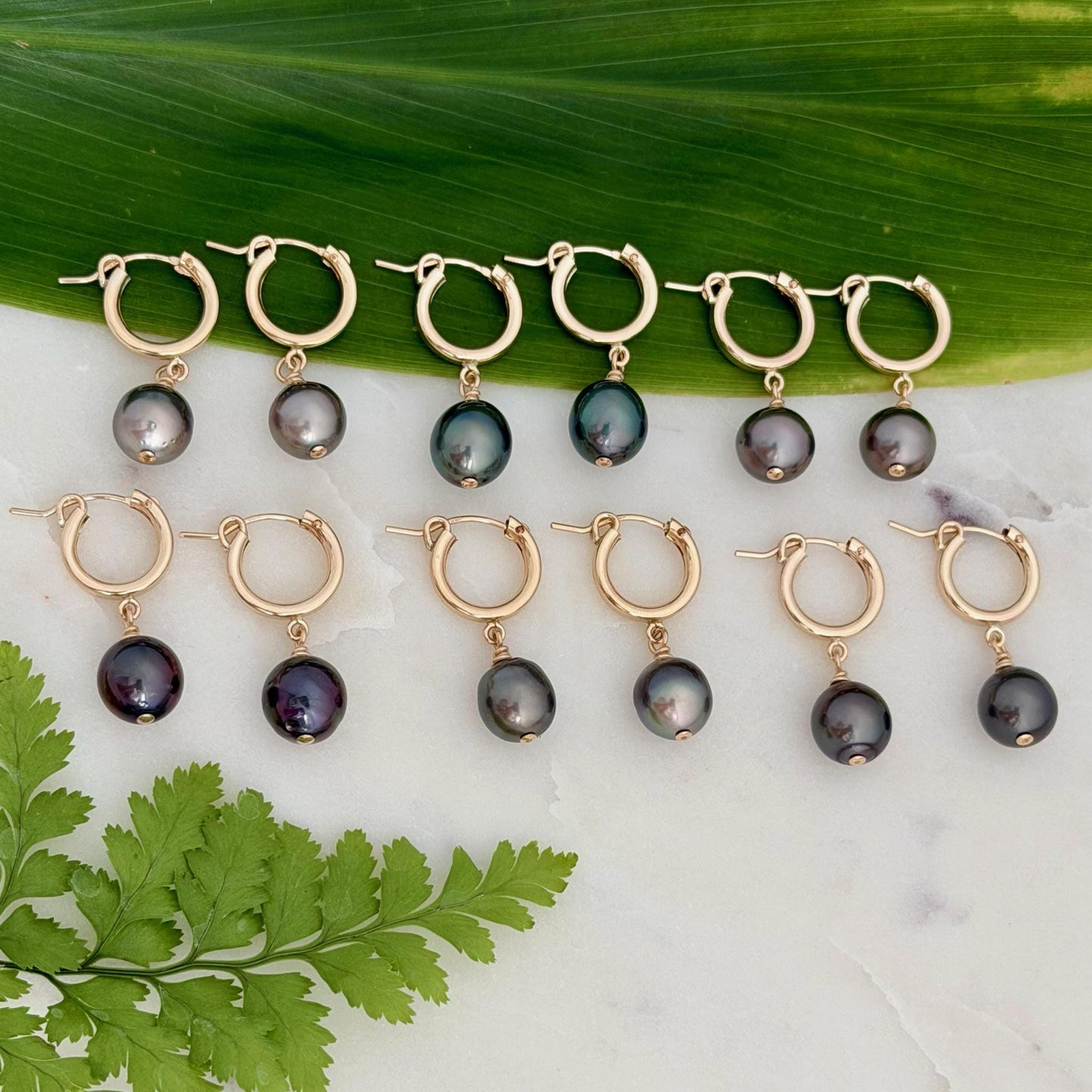 Tahitian pearl hoops • Huggies earrings • 14k gold filled jewelry