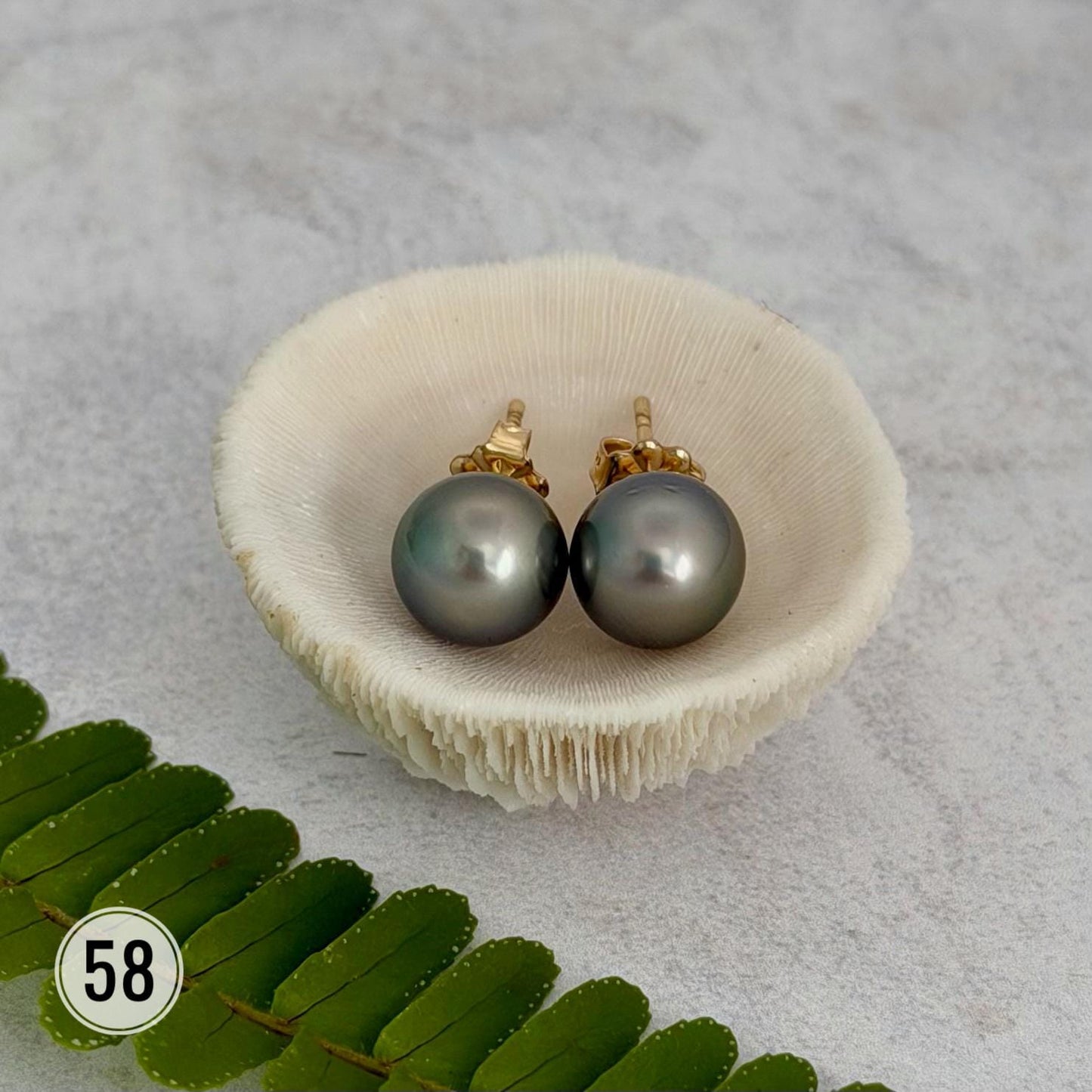 Tahitian pearl stud earrings • classic everyday jewelry • gold vermeil and sterling silver