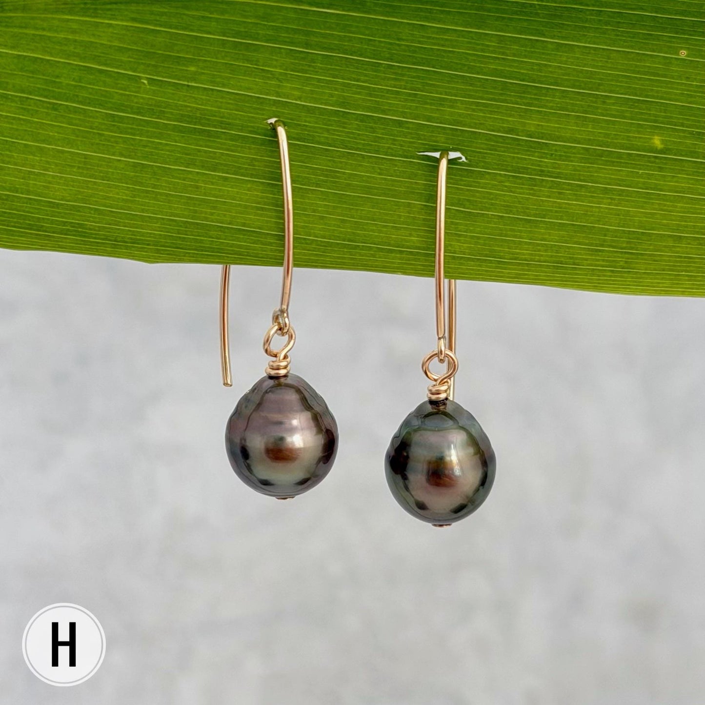 Tahitian Pearl Dangle Earrings • Gold filled and sterling silver hooks • Marquise Style