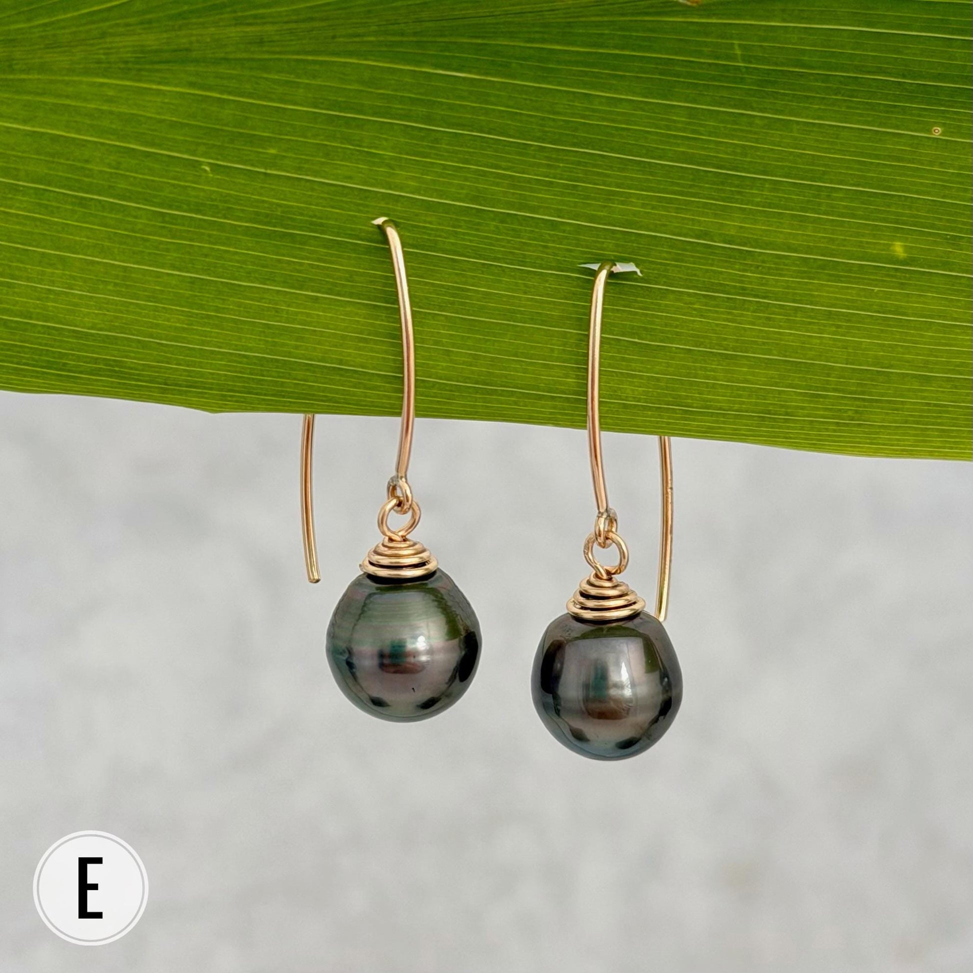 Tahitian Pearl Dangle Earrings • Gold filled and sterling silver hooks • Marquise Style