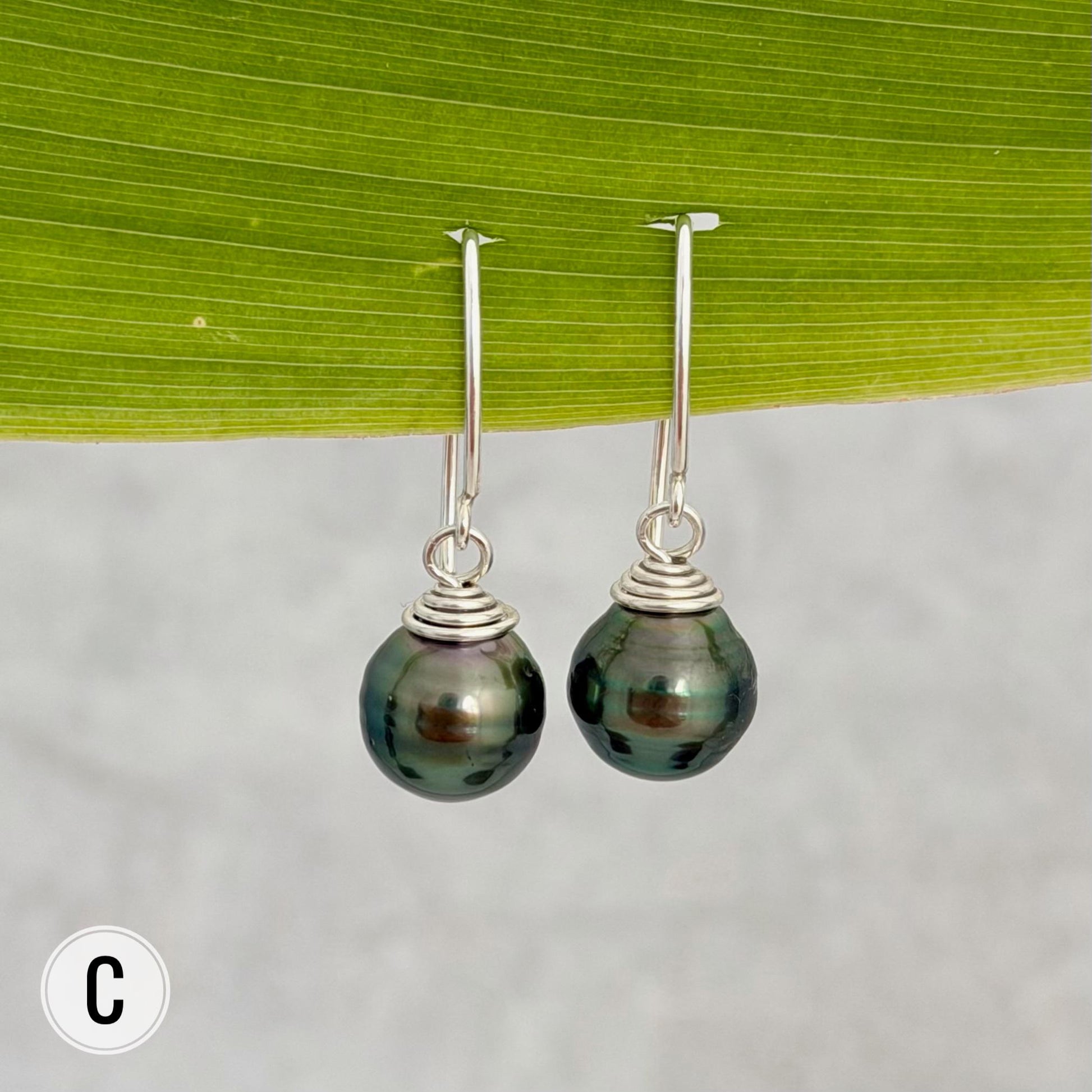 Tahitian Pearl Dangle Earrings • Gold filled or sterling silver hooks • Marquise Style