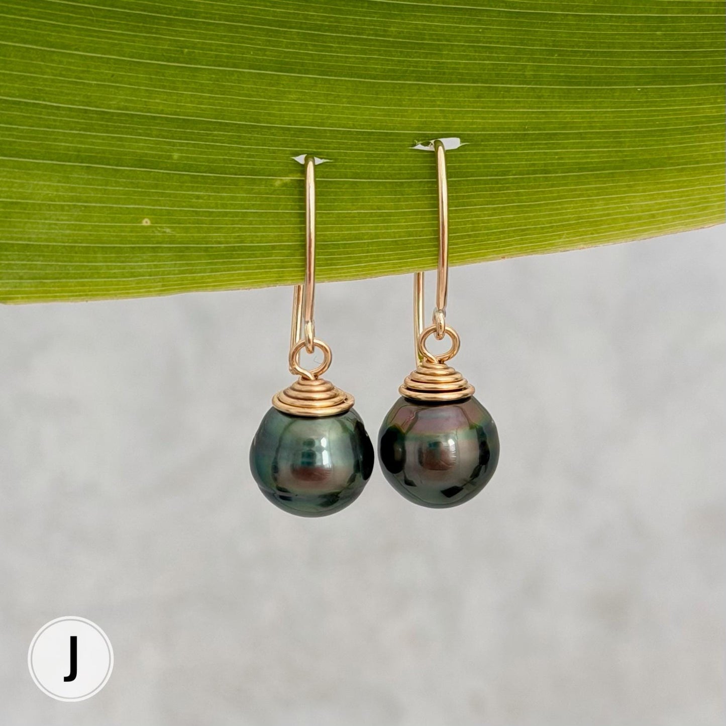 Tahitian Pearl Dangle Earrings • Gold filled or sterling silver hooks • Marquise Style