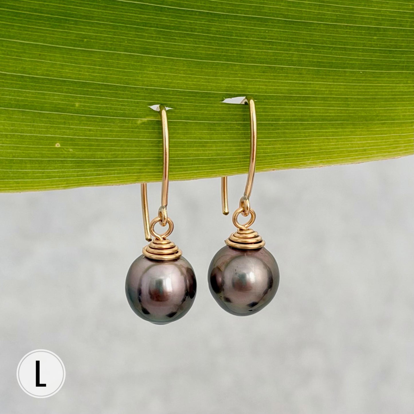 Tahitian Pearl Dangle Earrings • Gold filled or sterling silver hooks • Marquise Style