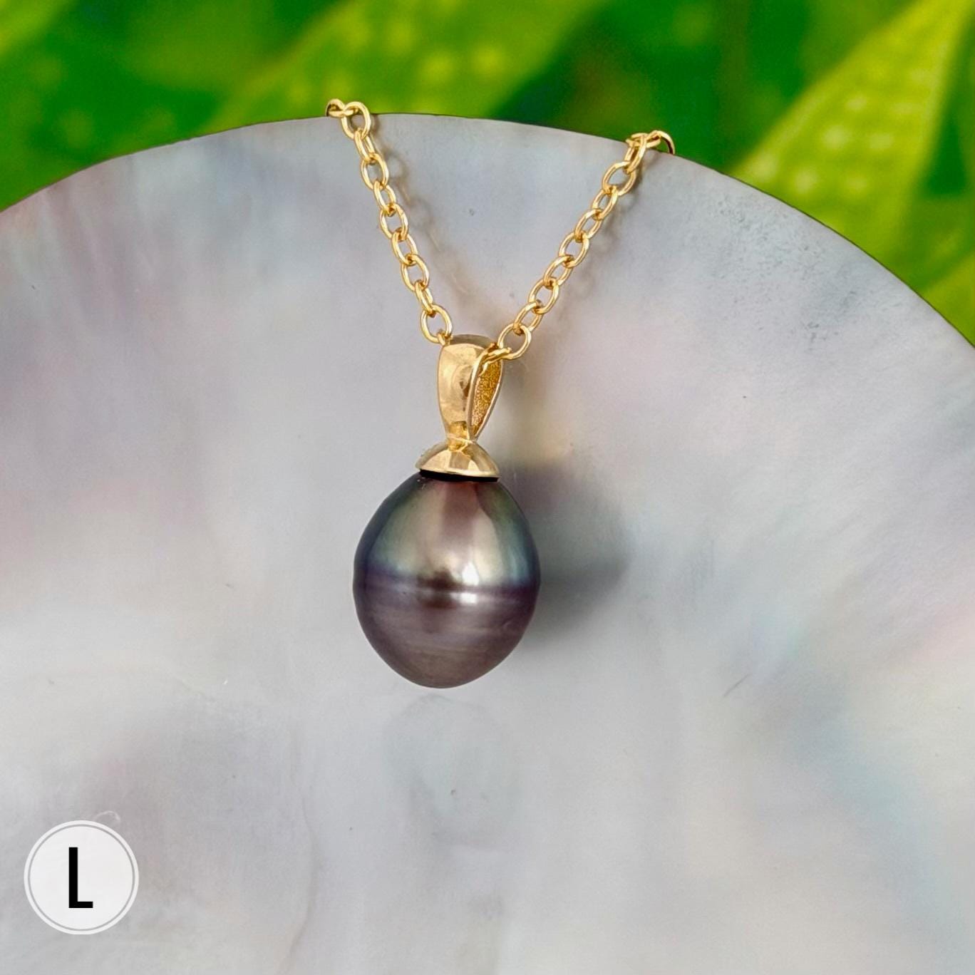 DOORBUSTER Tahitian Black Pearl Pendant: Gold and Sterling Silver jewelry