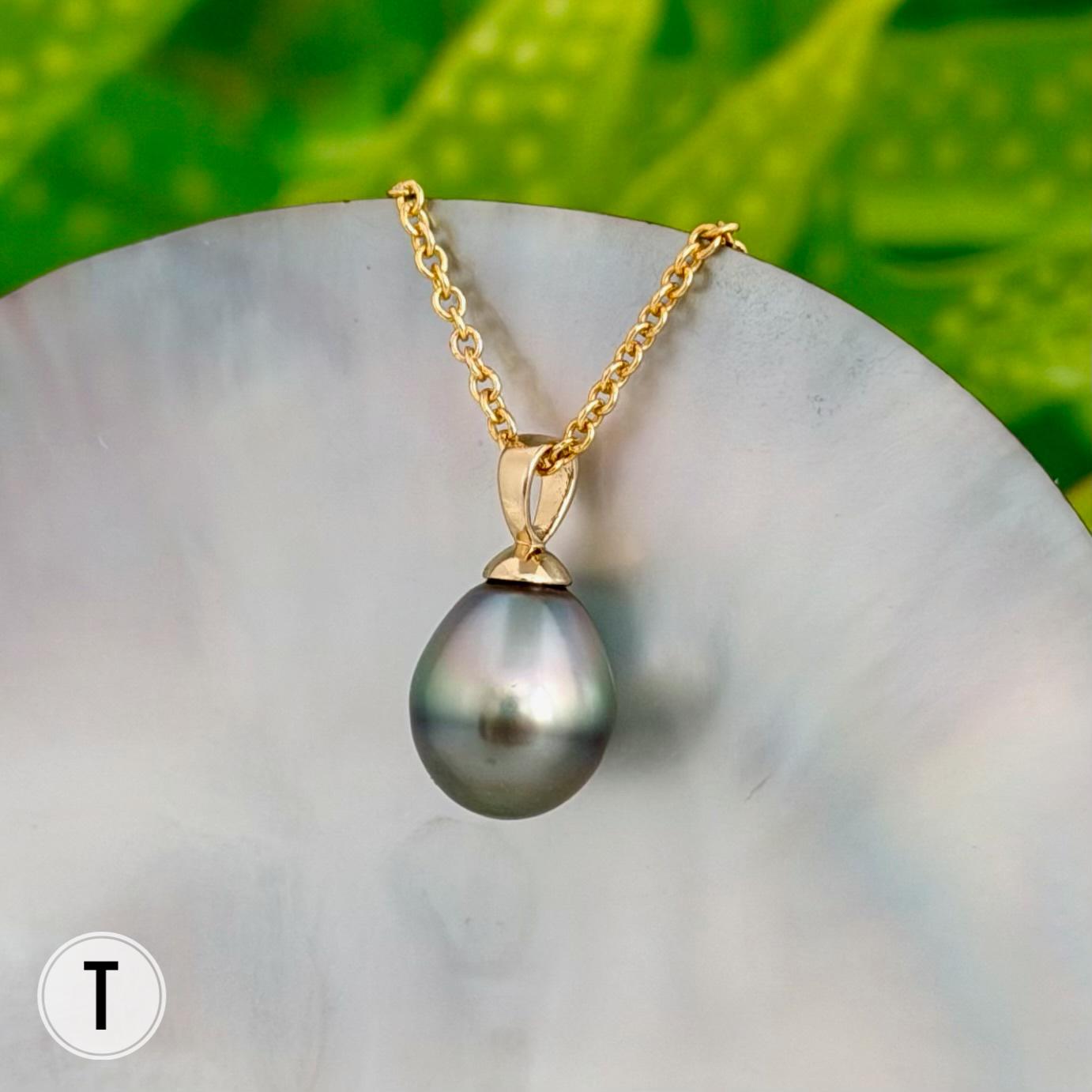 Tahitian Black Pearl Pendant: Gold Vermeil • Minimalist jewelry