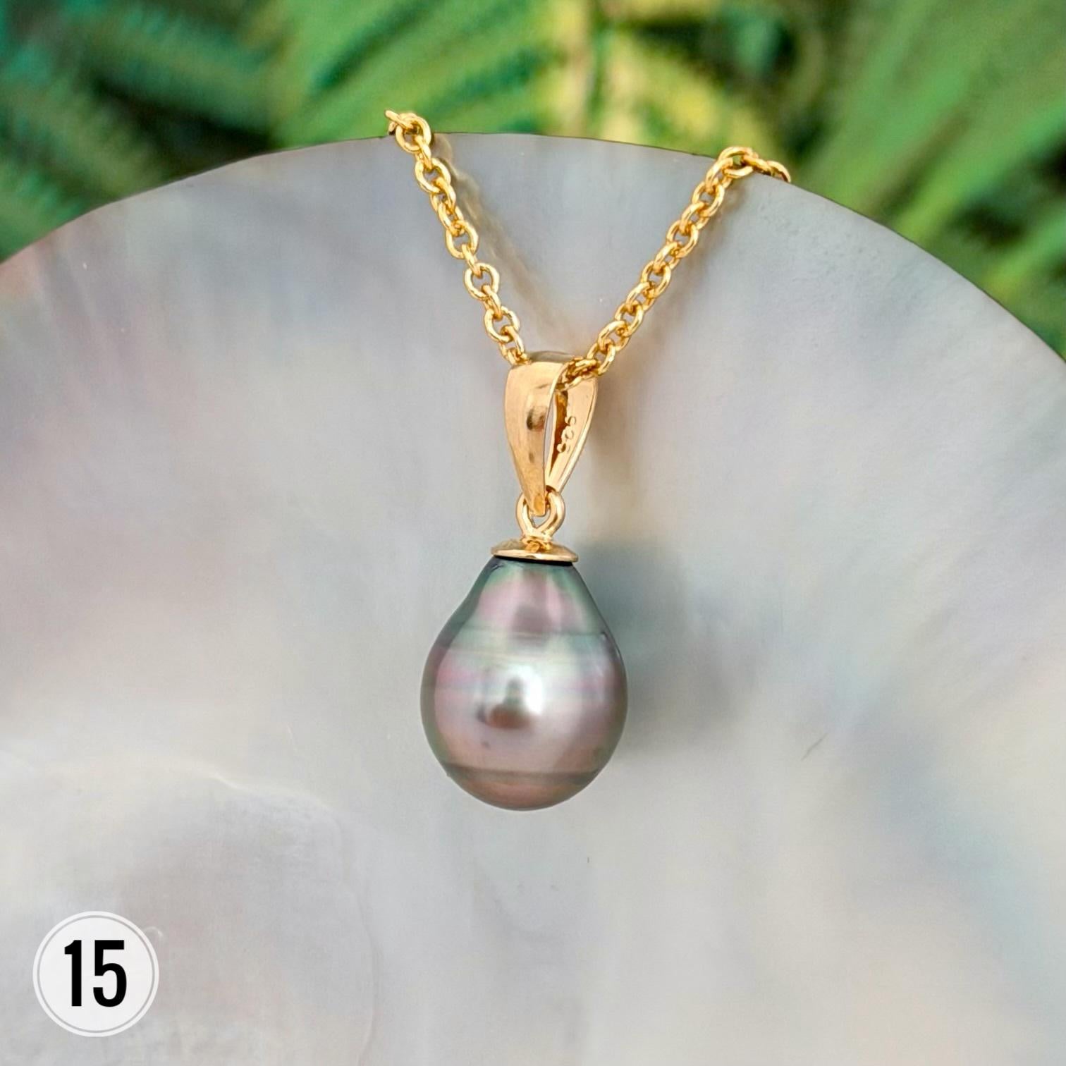 DOORBUSTER Tahitian Black Pearl Pendant: Gold Vermeil and Sterling Silver Bail