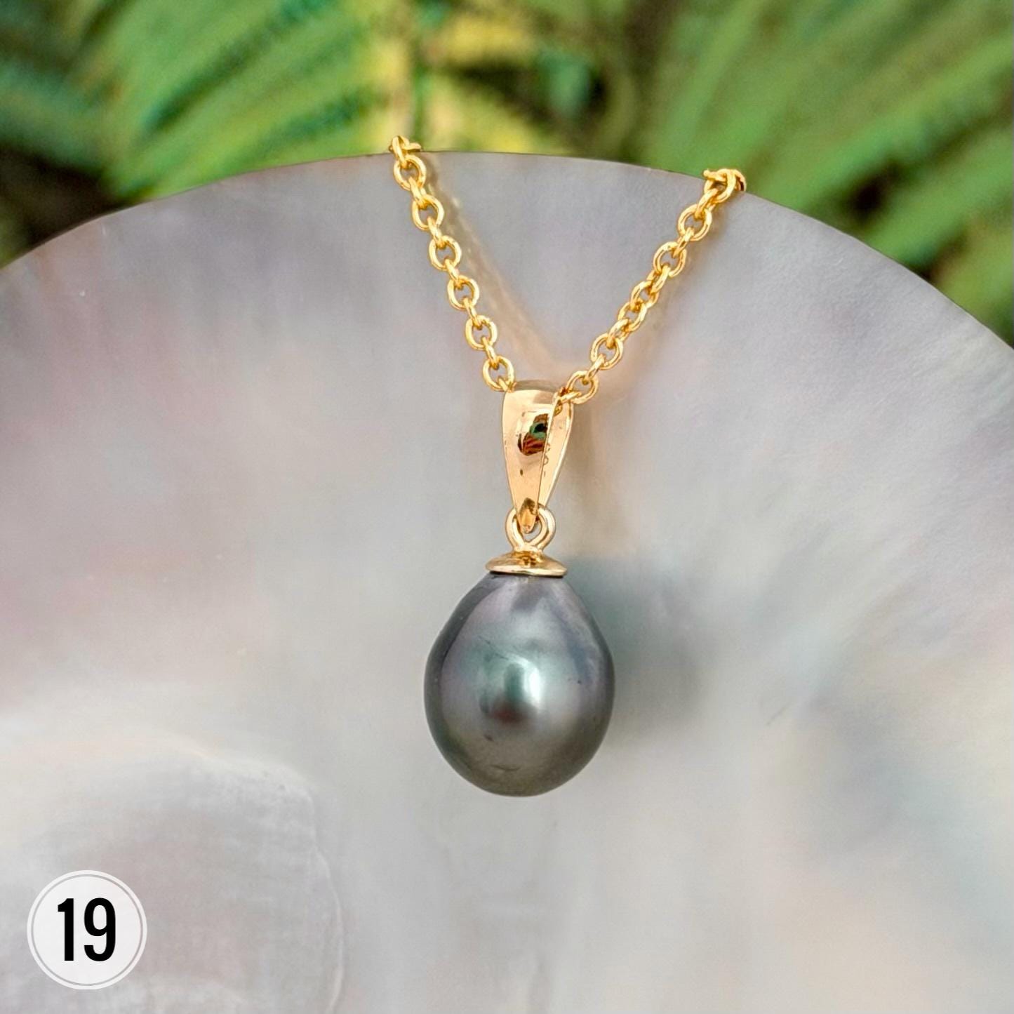 DOORBUSTER Tahitian Black Pearl Pendant: Gold Vermeil and Sterling Silver Bail