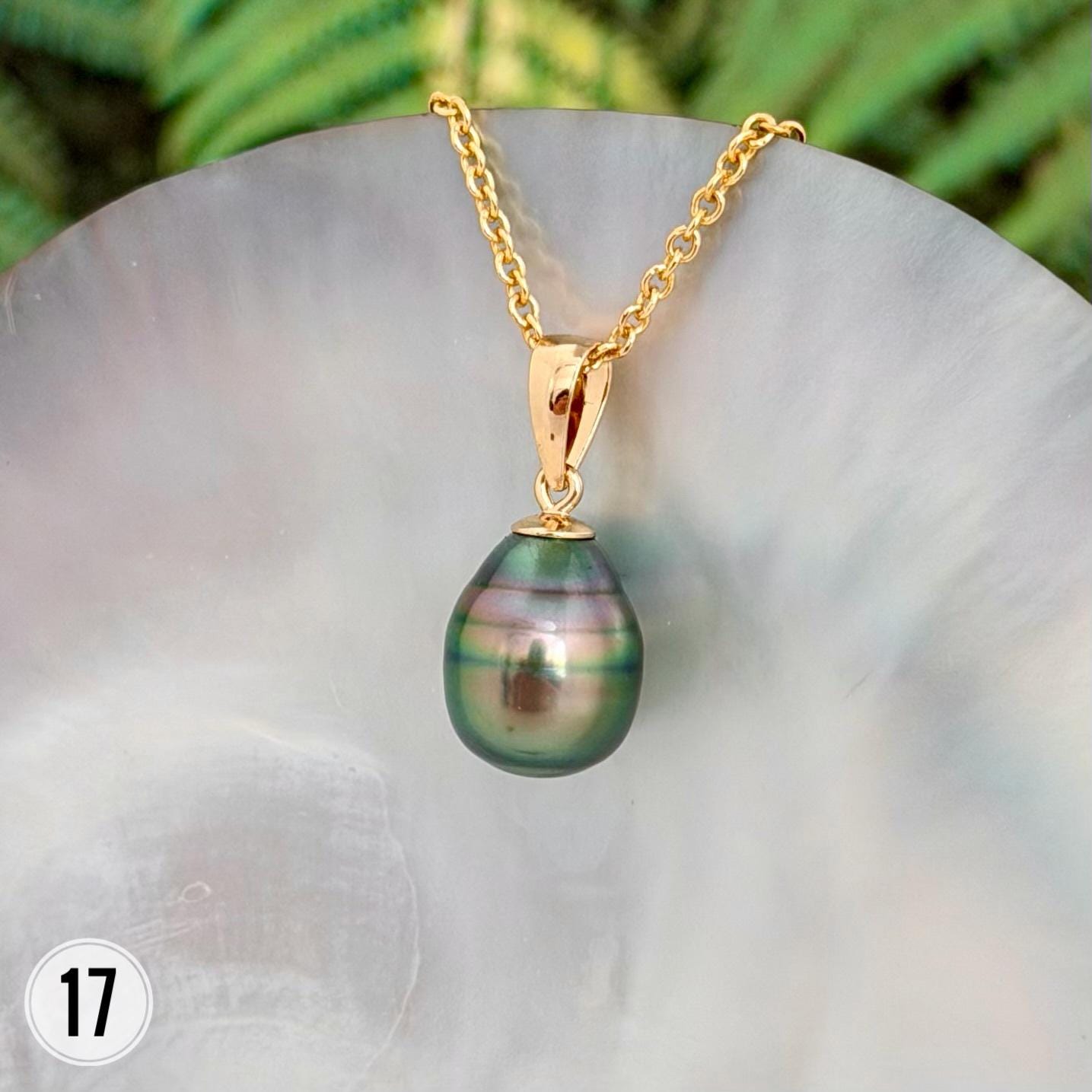 DOORBUSTER Tahitian Black Pearl Pendant: Gold Vermeil and Sterling Silver Bail