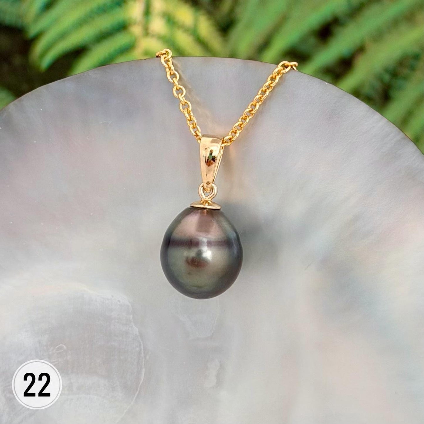 DOORBUSTER Tahitian Black Pearl Pendant: Gold Vermeil and Sterling Silver Bail