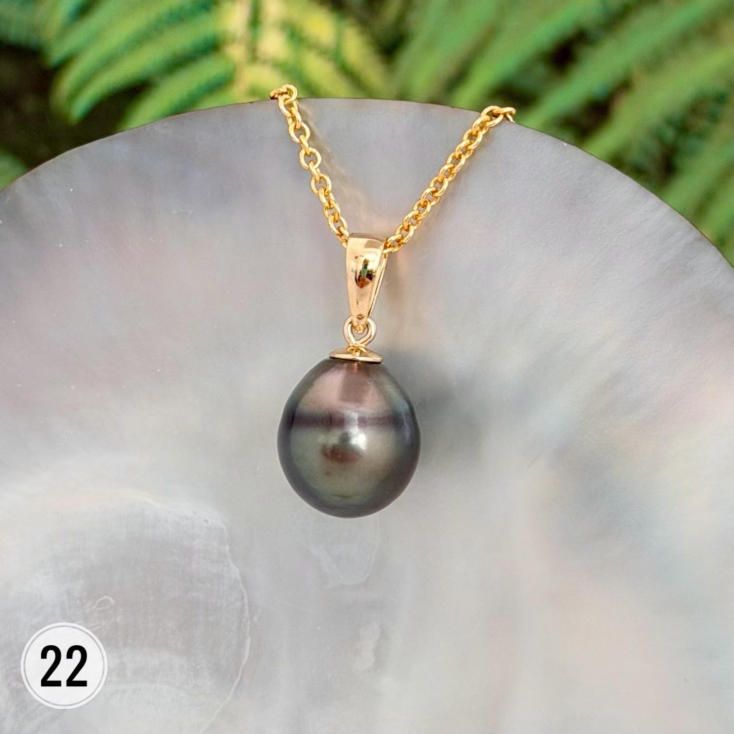 DOORBUSTER Tahitian Black Pearl Pendant: Gold Vermeil and Sterling Silver Bail