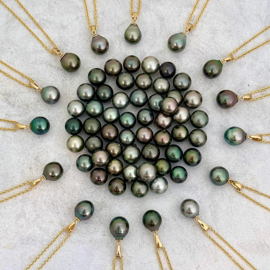 affordable tahitian pearl pendants set in yellow gold vermeil