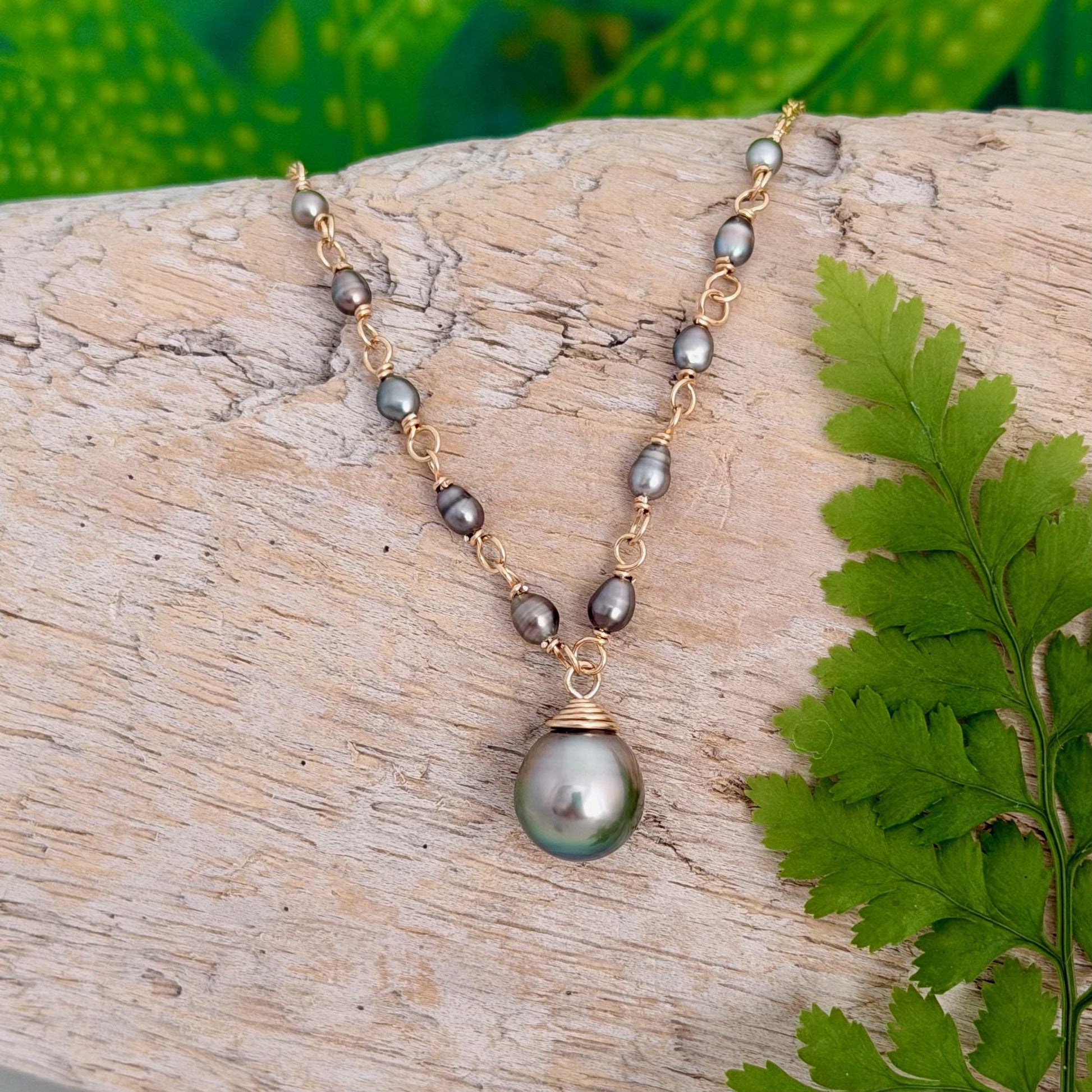 Tahitian Pearl & Keshi Necklace – Elegant Handmade Jewelry • Unique gold filled gift