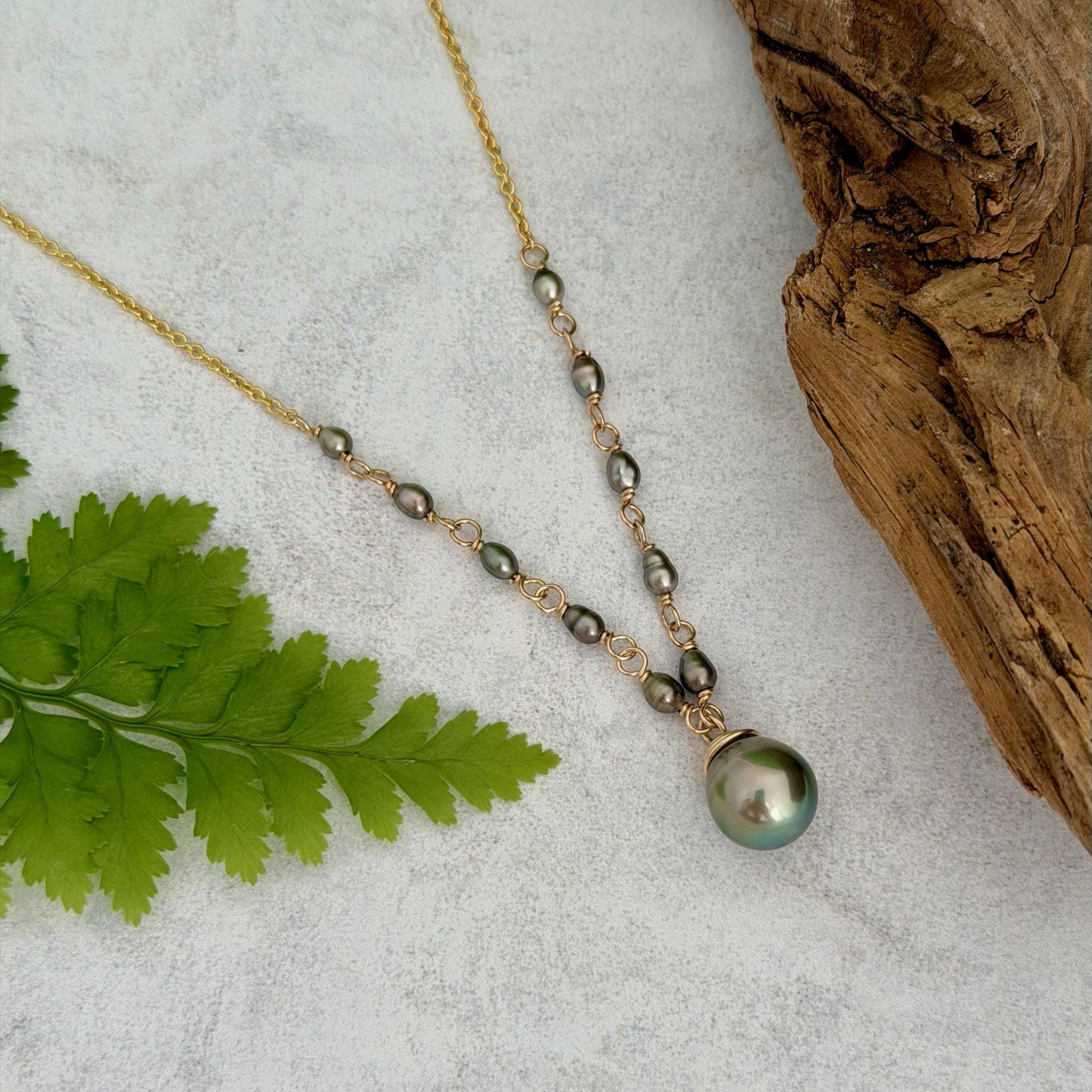 Tahitian Pearl & Keshi Necklace – Elegant Handmade Jewelry • Unique gold filled gift