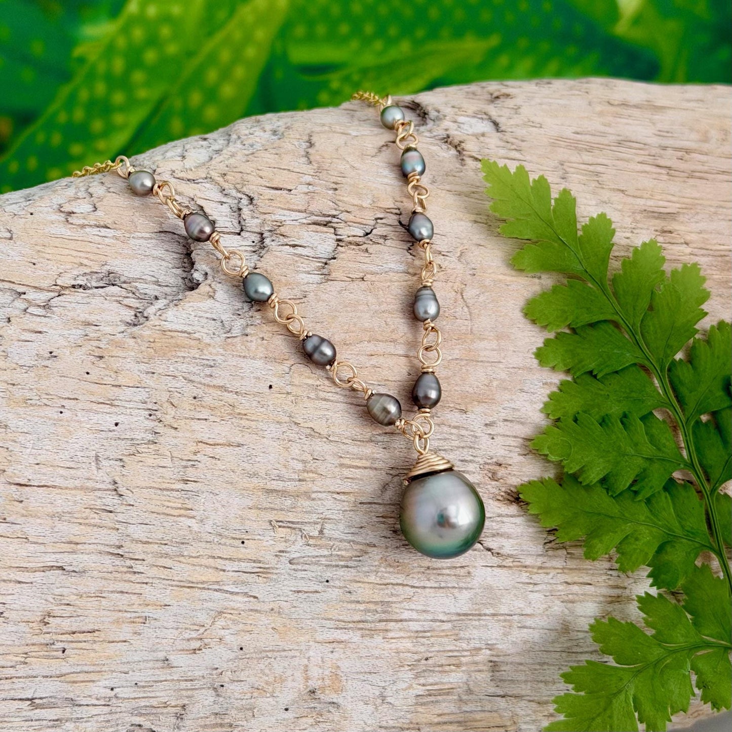 Tahitian Pearl & Keshi Necklace – Elegant Handmade Jewelry • Unique gold filled gift