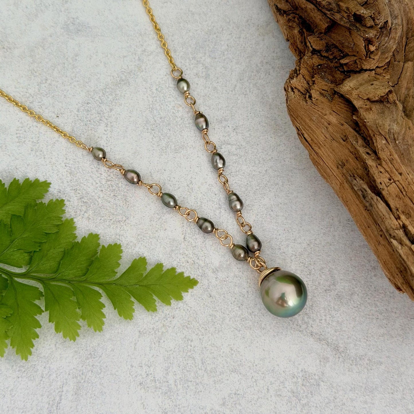 Tahitian Pearl & Keshi Necklace – Elegant Handmade Jewelry • Unique gold filled gift