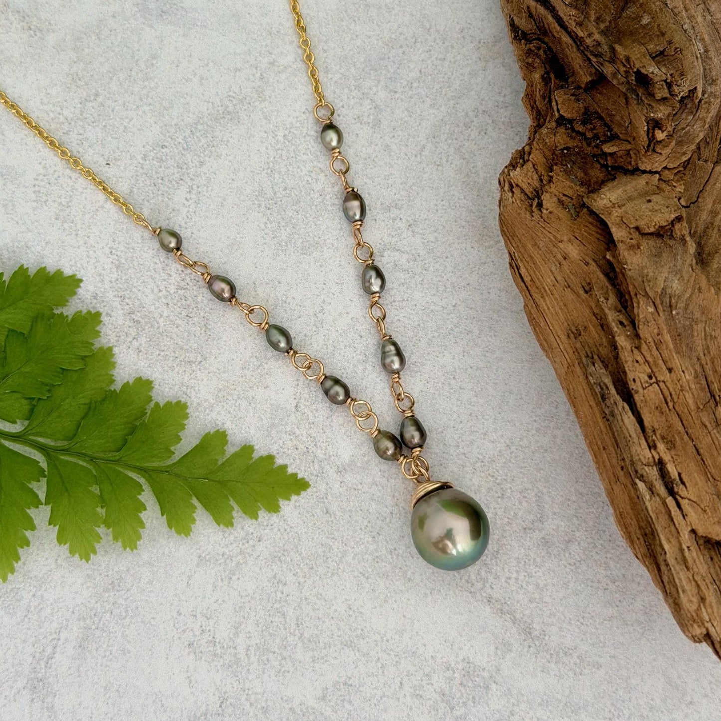 Tahitian Pearl & Keshi Necklace – Elegant Handmade Jewelry • Unique gold filled gift