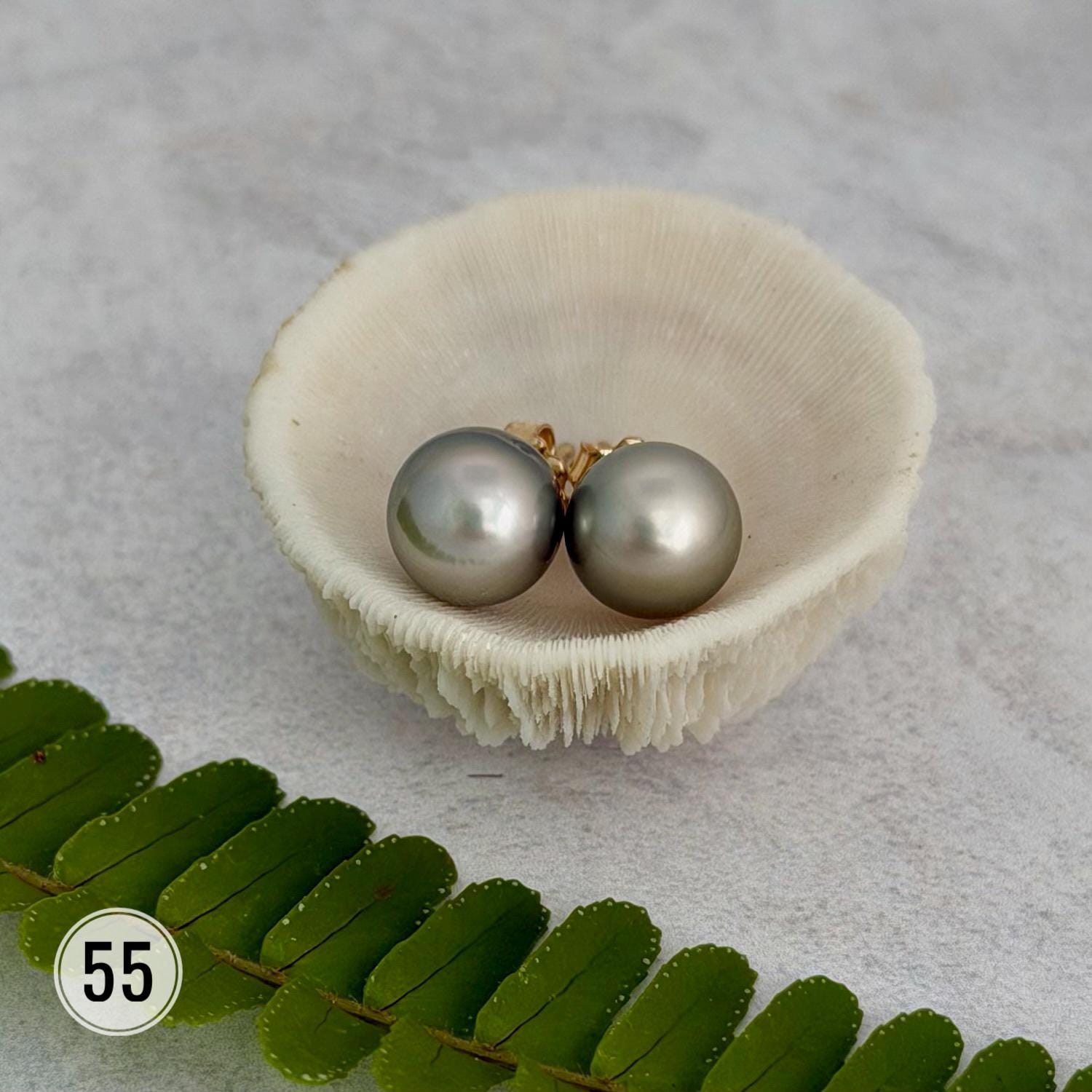 Tahitian pearl stud earrings • classic everyday jewelry • gold vermeil and sterling silver