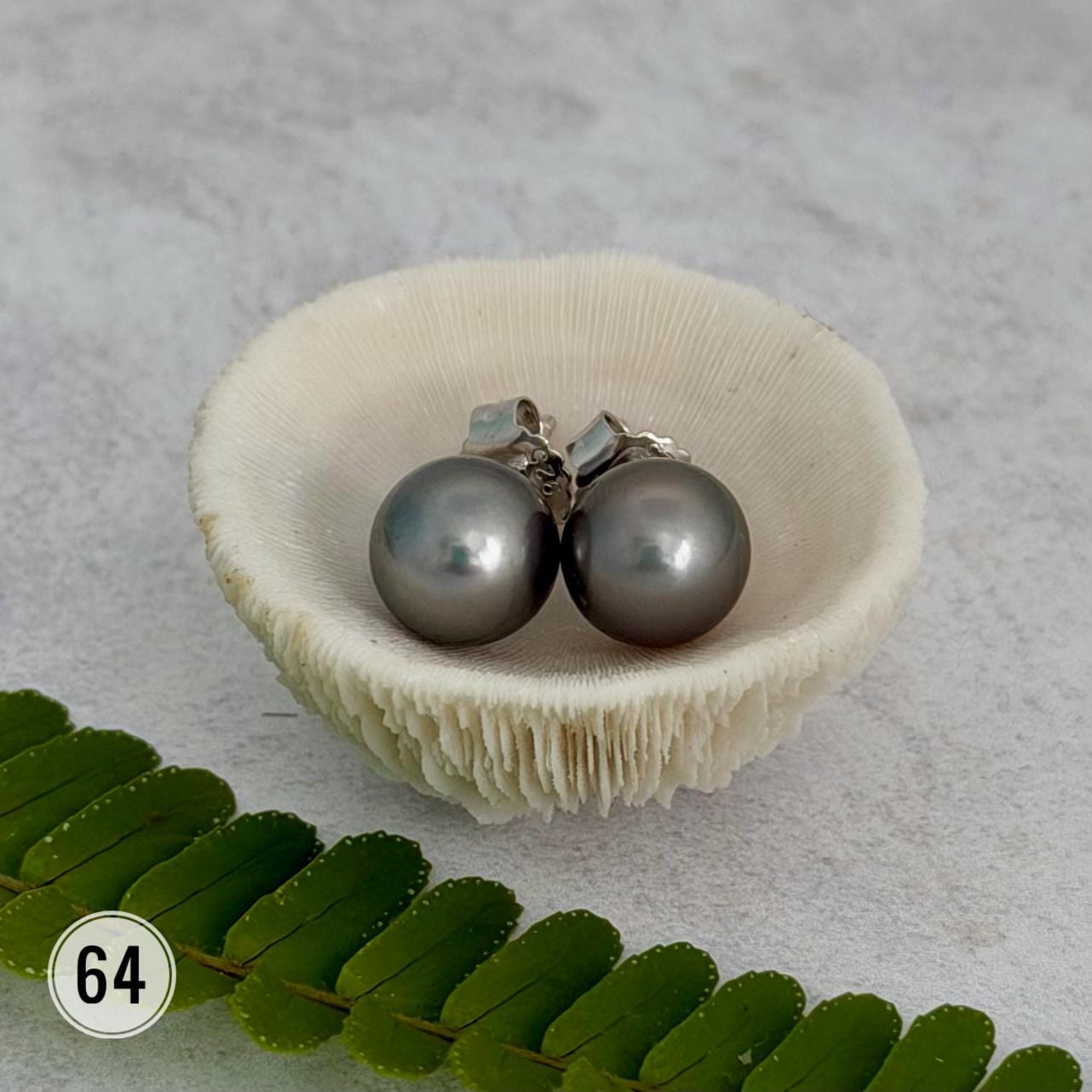 Tahitian pearl stud earrings • classic everyday jewelry • gold vermeil and sterling silver