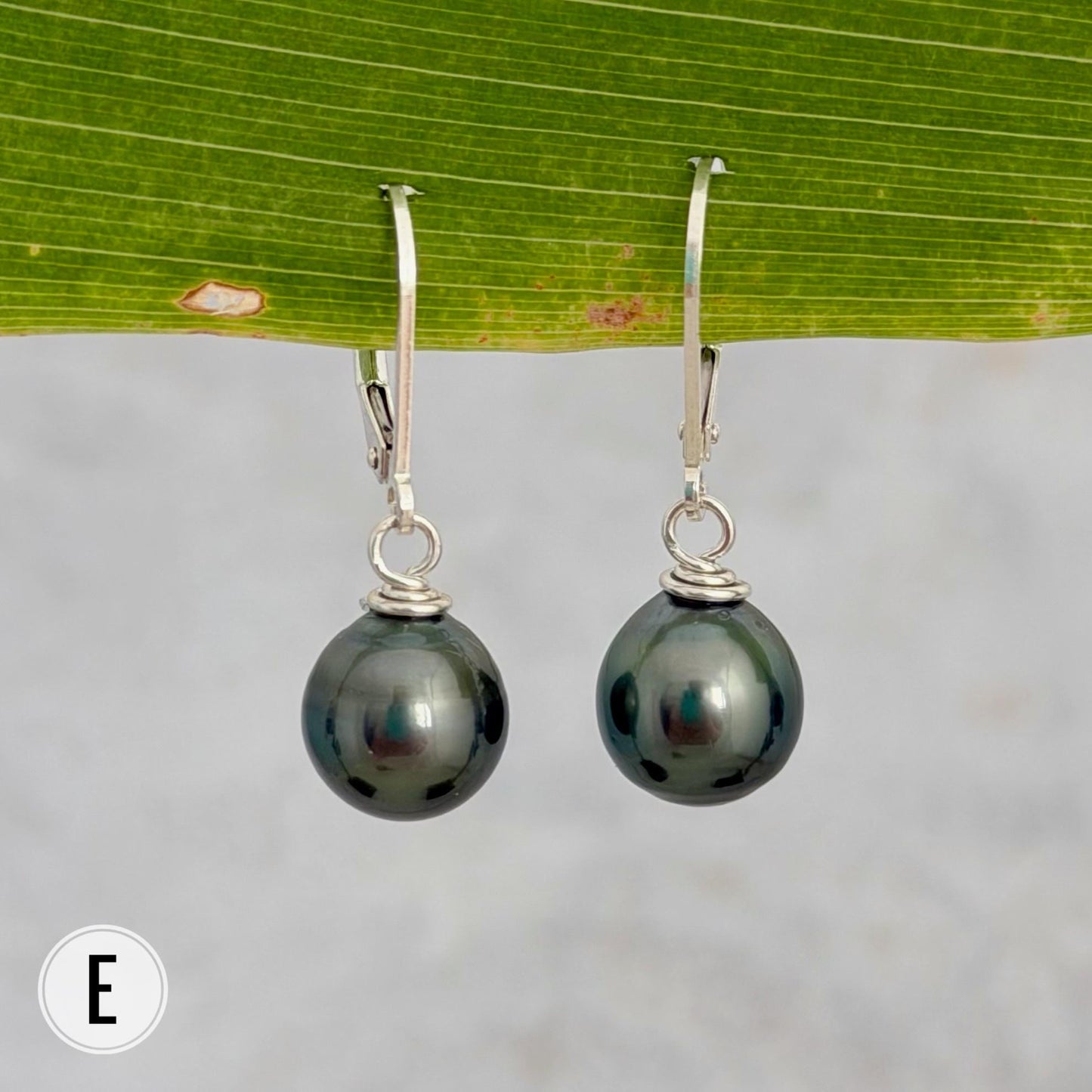 DOORBUSTER Tahitian Pearl Leverback Earrings • Sterling silver dangle jewelry