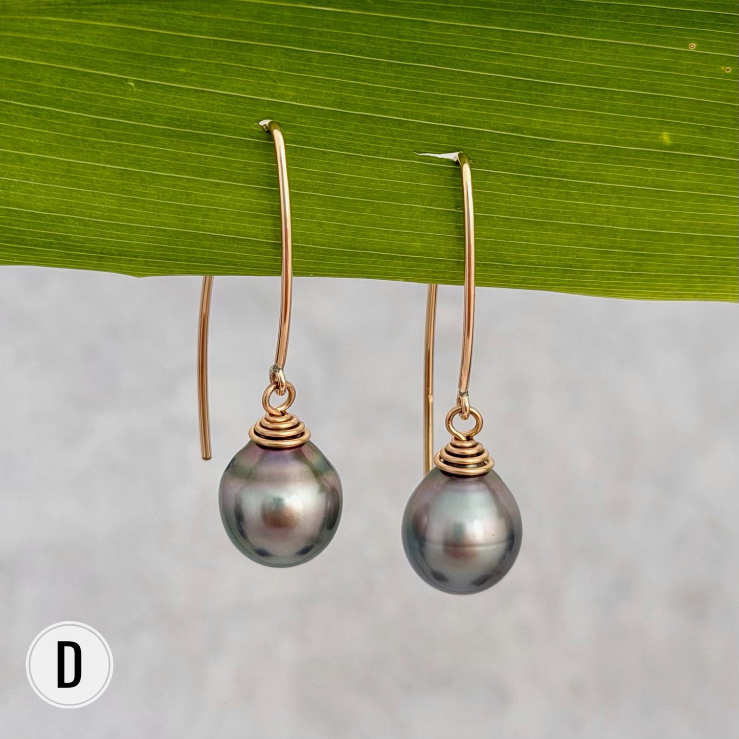 Tahitian Pearl Dangle Earrings • Gold filled hooks • Marquise Style