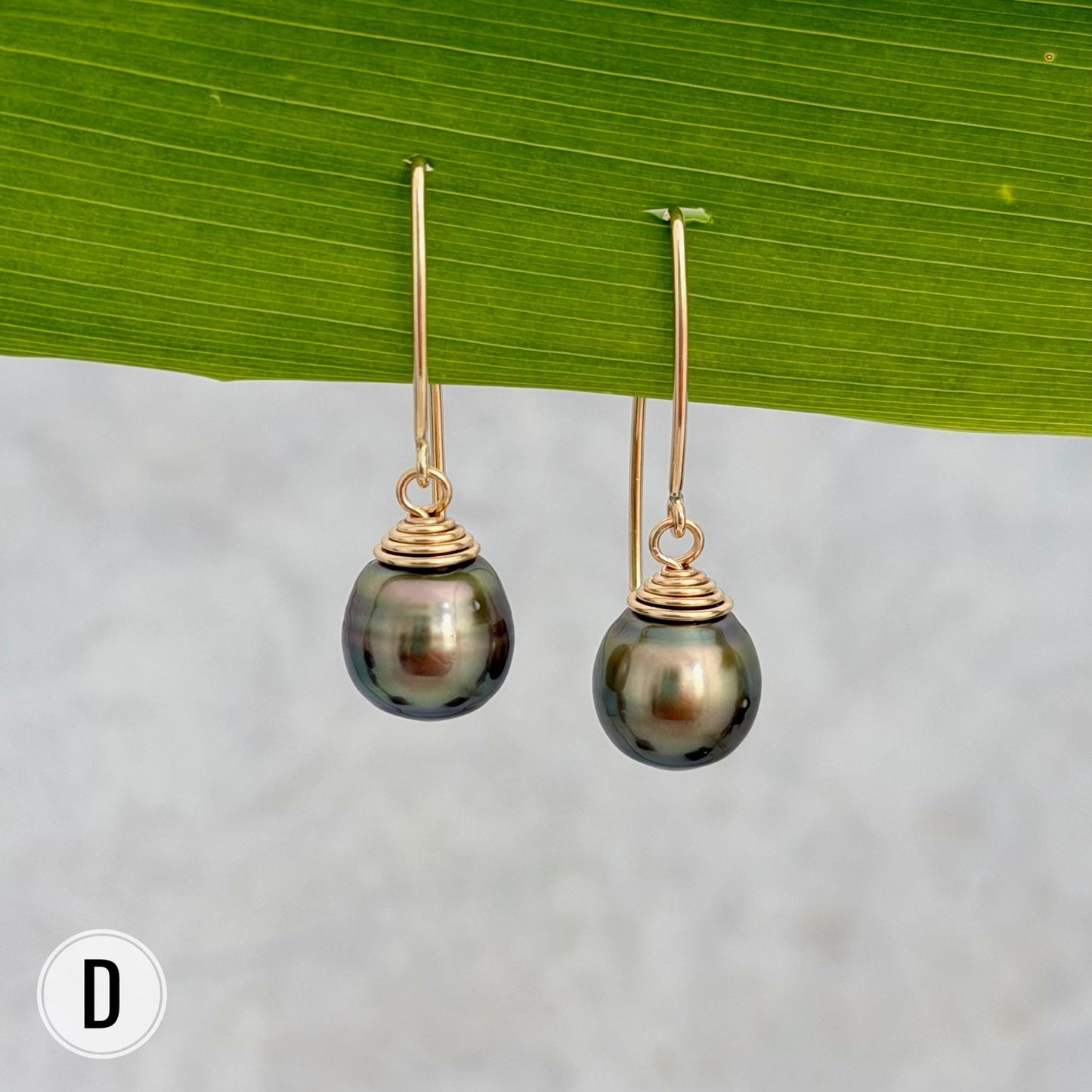 Tahitian Pearl Dangle Earrings • Gold filled and sterling silver hooks • Marquise Style