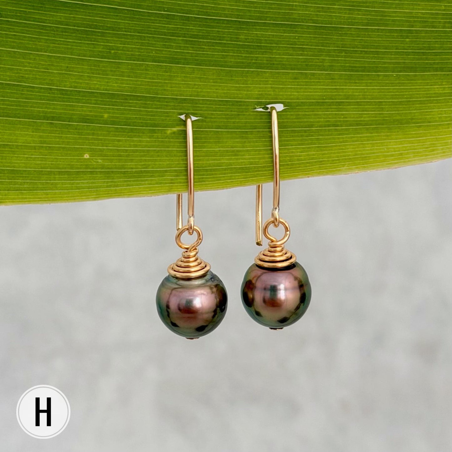 Tahitian Pearl Dangle Earrings • Gold filled or sterling silver hooks • Marquise Style