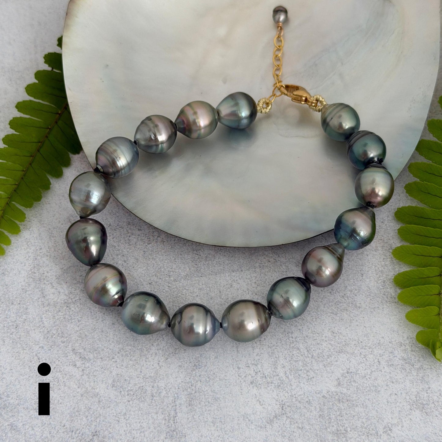 Tahitian Pearl Bracelet • Strand of pearls • Multicolor • luxurious gift