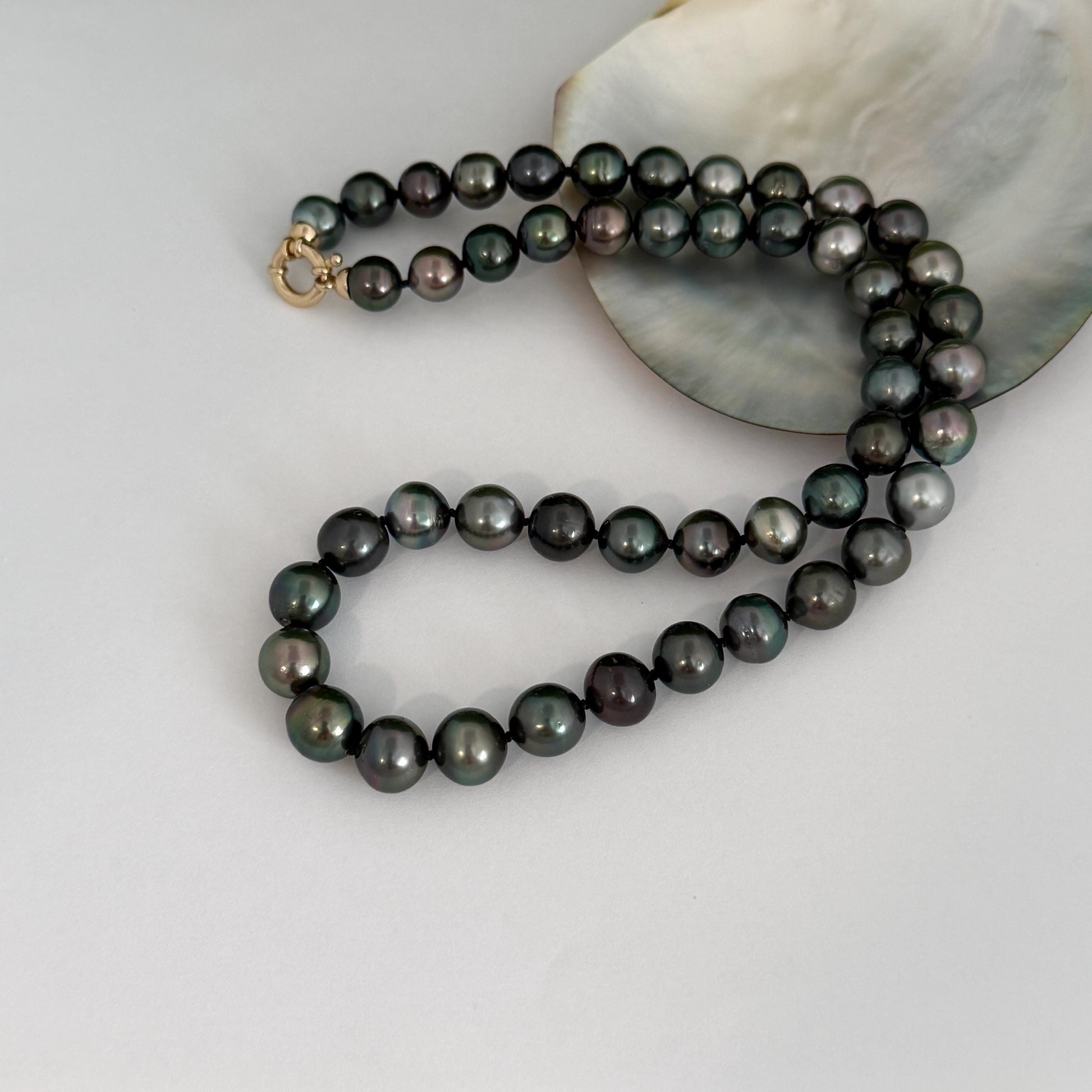 Tahitian Pearl Necklace • Dark Multicolor Strand • Handmade in Hawaii Jewelry • Luxurious Choker