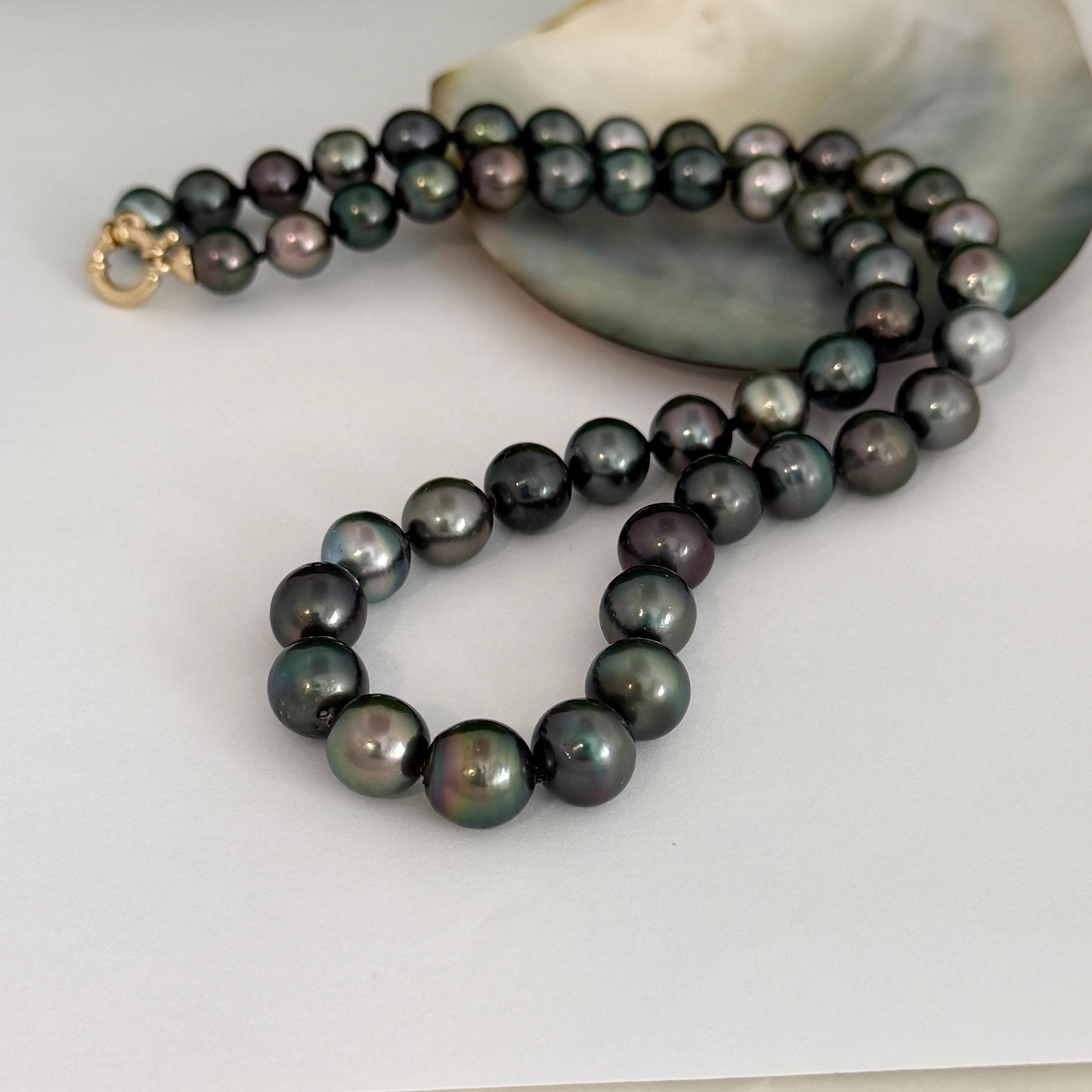 Tahitian Pearl Necklace • Dark Multicolor Strand • Handmade in Hawaii Jewelry • Luxurious Choker