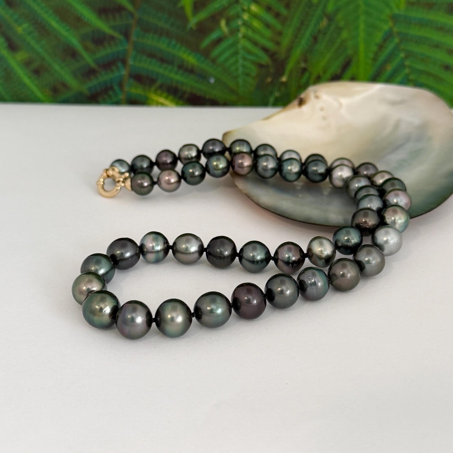 Tahitian Pearl Necklace • Dark Multicolor Strand • Handmade in Hawaii Jewelry • Luxurious Choker
