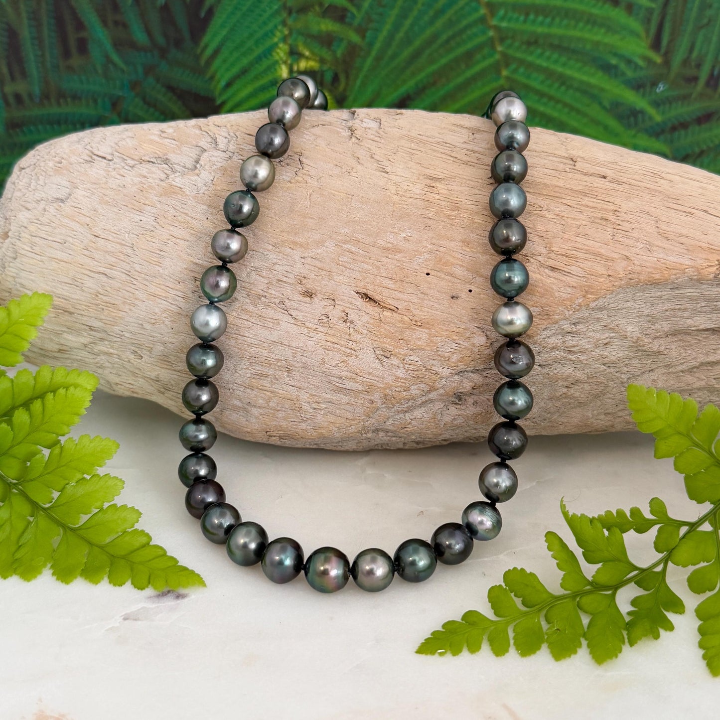 Tahitian Pearl Necklace • Dark Multicolor Strand • Handmade in Hawaii Jewelry • Luxurious Choker