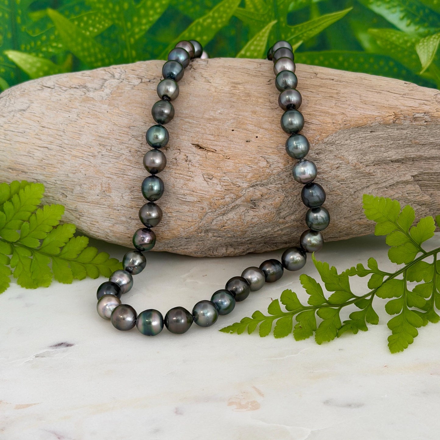 Tahitian Pearl Necklace • Dark Multicolor Strand • Handmade in Hawaii Jewelry • Luxurious Choker