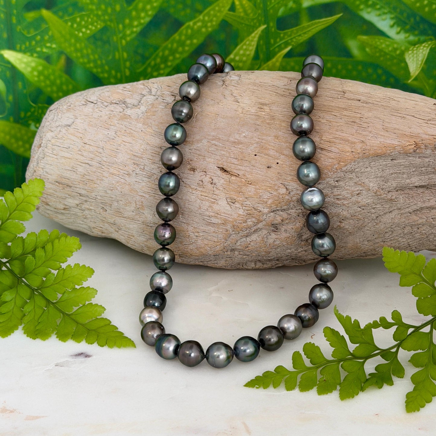 Tahitian Pearl Necklace • Dark Multicolor Strand • Handmade in Hawaii Jewelry • Luxurious Choker