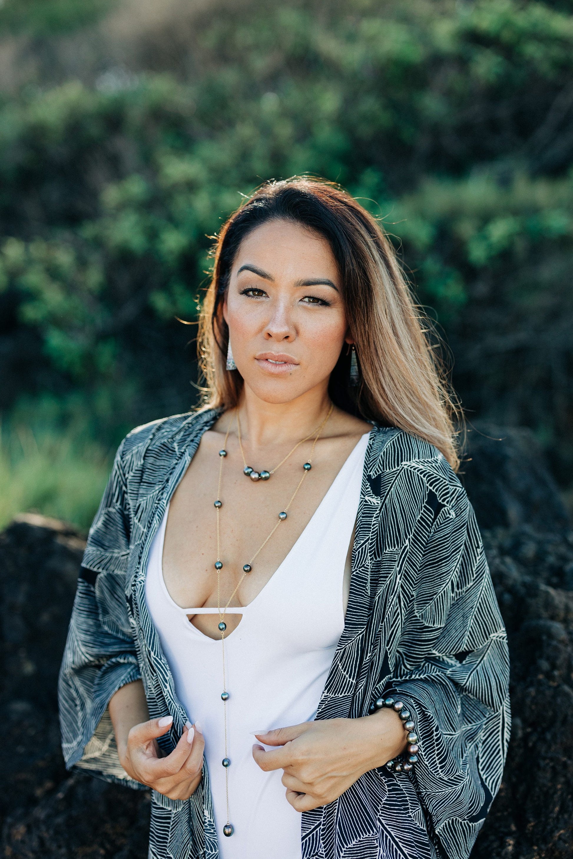 Tahitian Pearl Lariat Necklace: 14k Gold-Filled or Sterling Silver