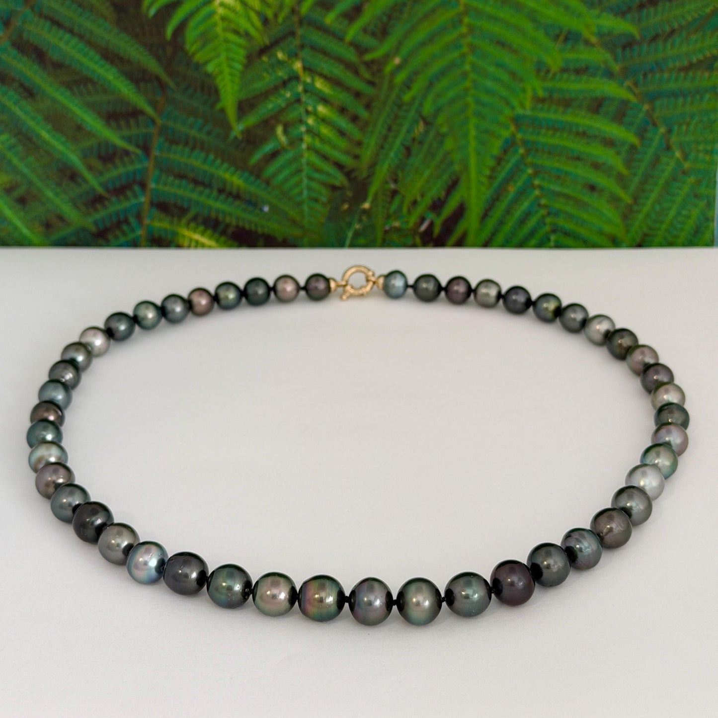 Tahitian Pearl Necklace • Dark Multicolor Strand • Handmade in Hawaii Jewelry • Luxurious Choker
