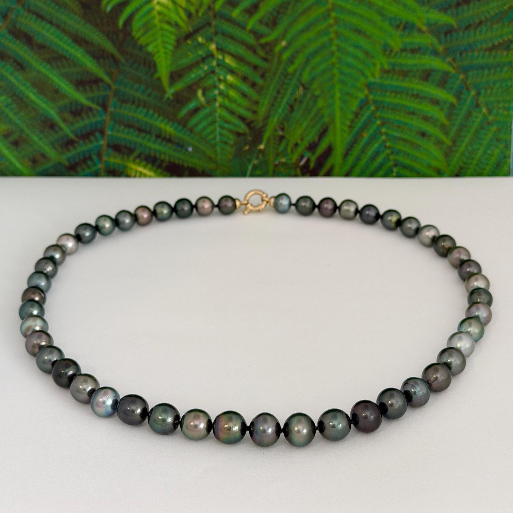 Tahitian Pearl Necklace • Dark Multicolor Strand • Handmade in Hawaii Jewelry • Luxurious Choker