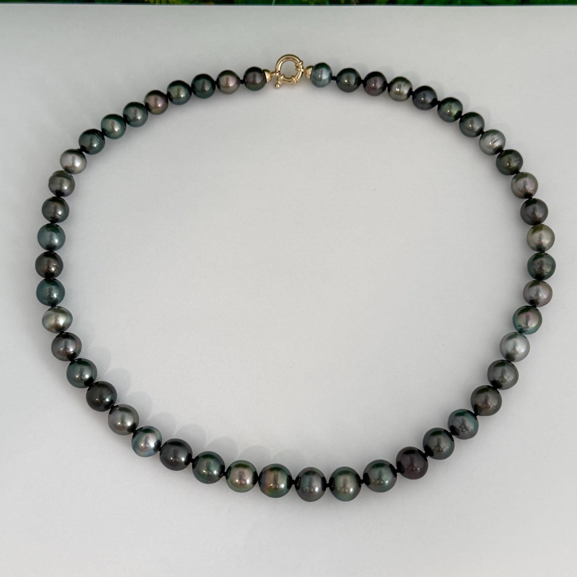 Tahitian Pearl Necklace • Dark Multicolor Strand • Handmade in Hawaii Jewelry • Luxurious Choker