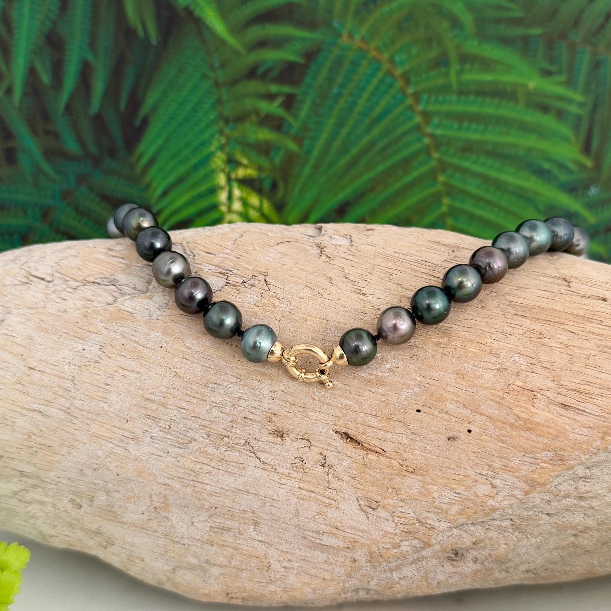 Tahitian Pearl Necklace • Dark Multicolor Strand • Handmade in Hawaii Jewelry • Luxurious Choker