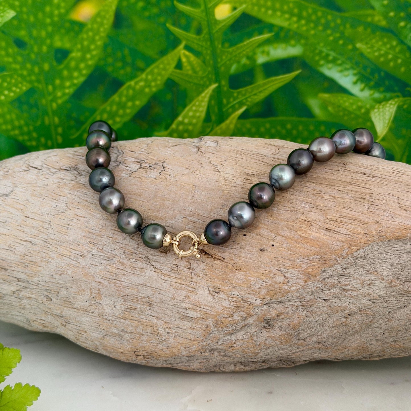 Tahitian Pearl Necklace • Dark Multicolor Strand • Handmade in Hawaii Jewelry • Luxurious Choker